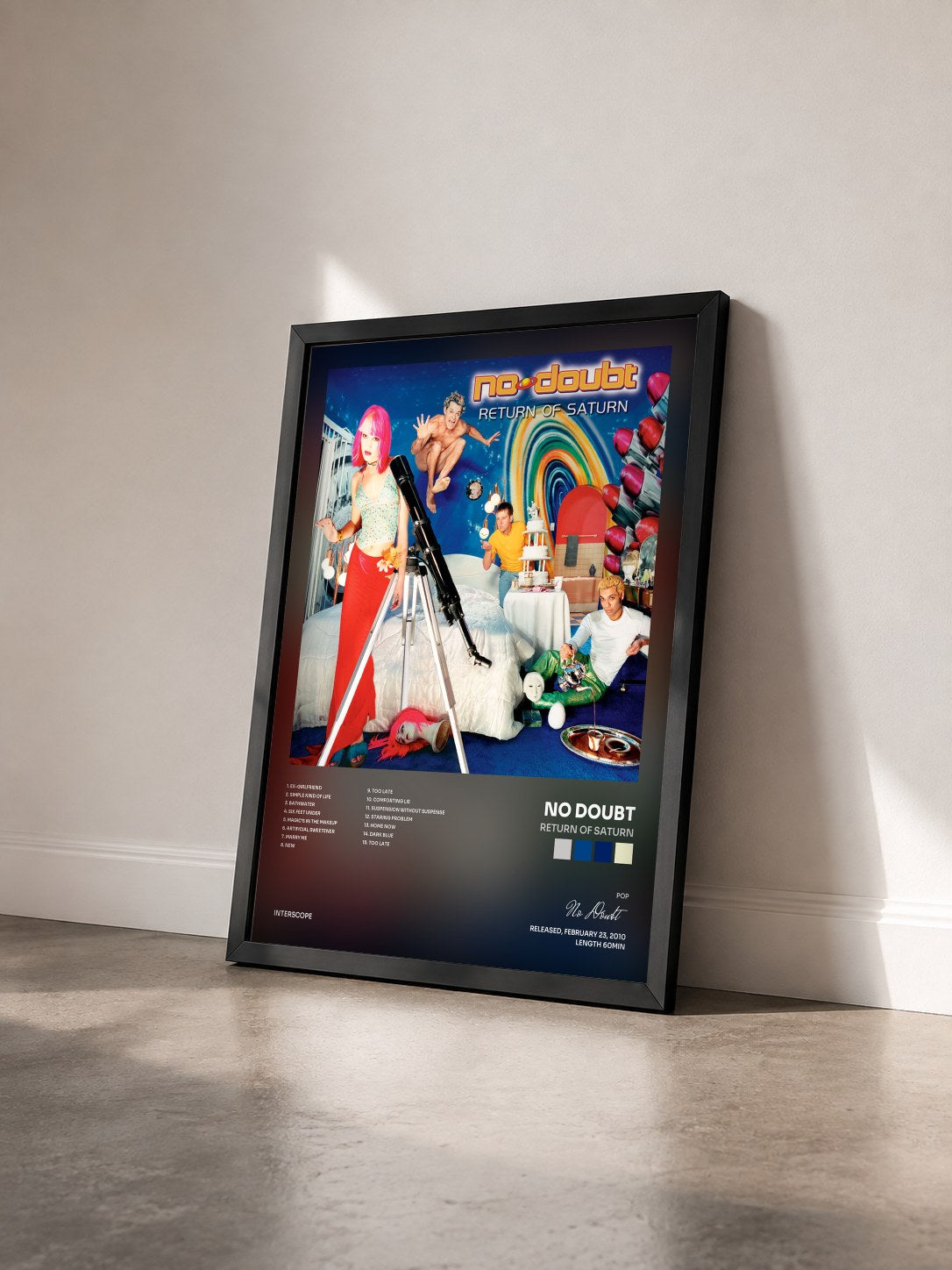 #noir Tableau de l'album Return Of Saturn de No Doubt vu de trois quarts, cadre noir