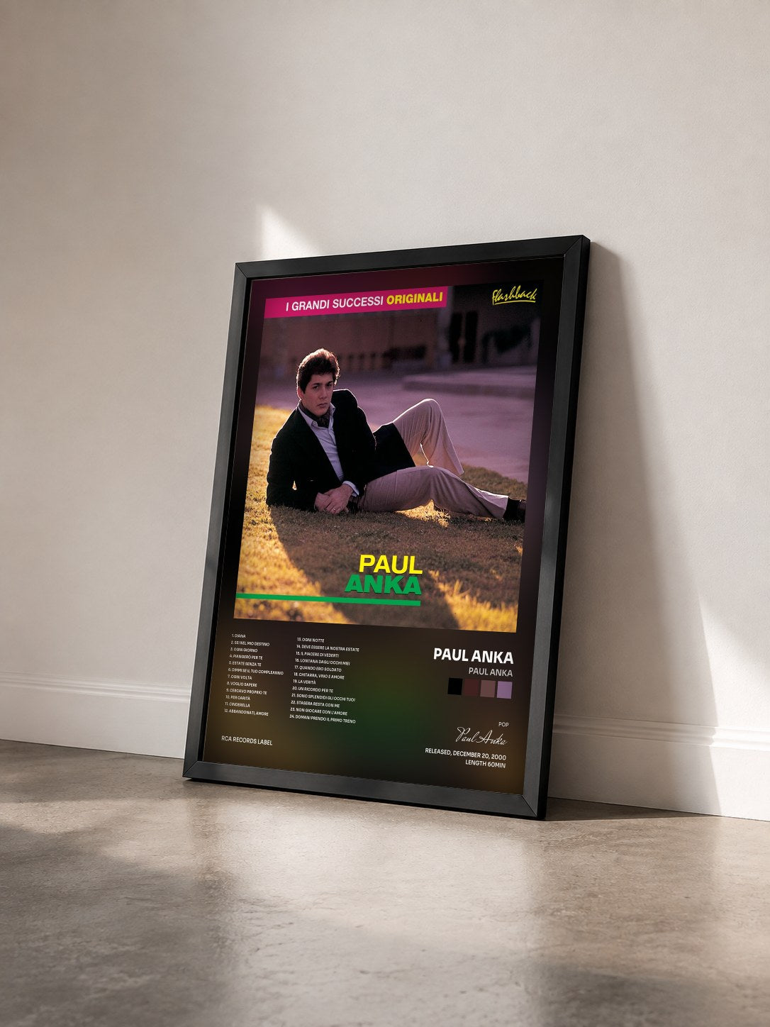 #noir Tableau de l'album Paul Anka de Paul Anka vu de trois quarts, cadre noir