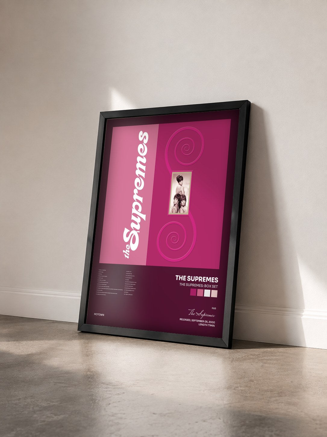 #noir Tableau de l'album The Supremes: Box Set de The Supremes vu de trois quarts, cadre noir