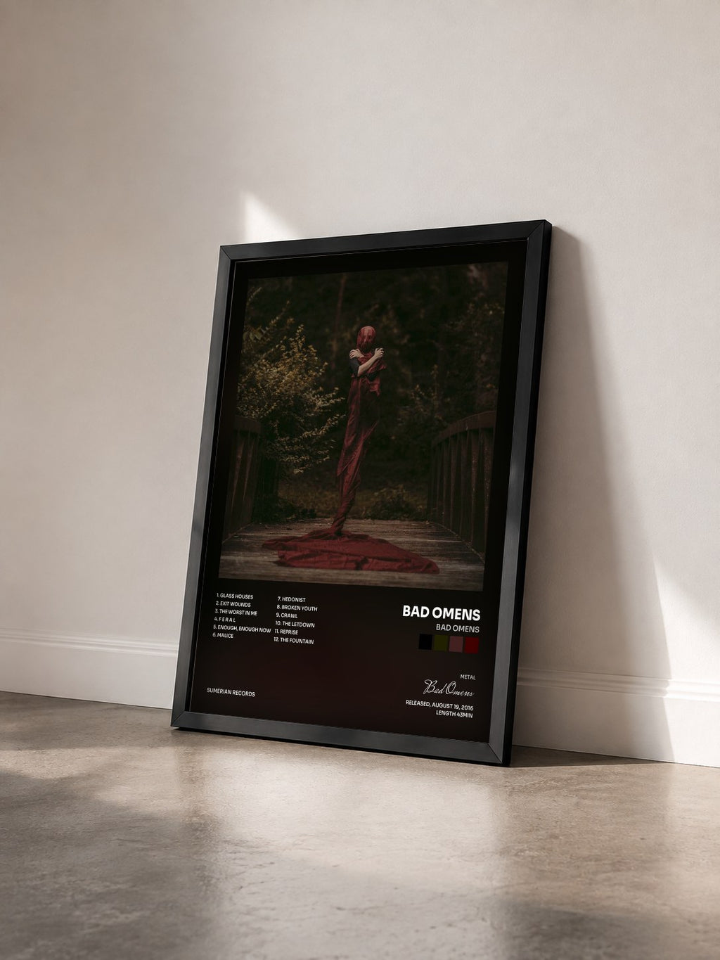 #noir Tableau de l'album Bad Omens de Bad Omens vu de trois quarts, cadre noir