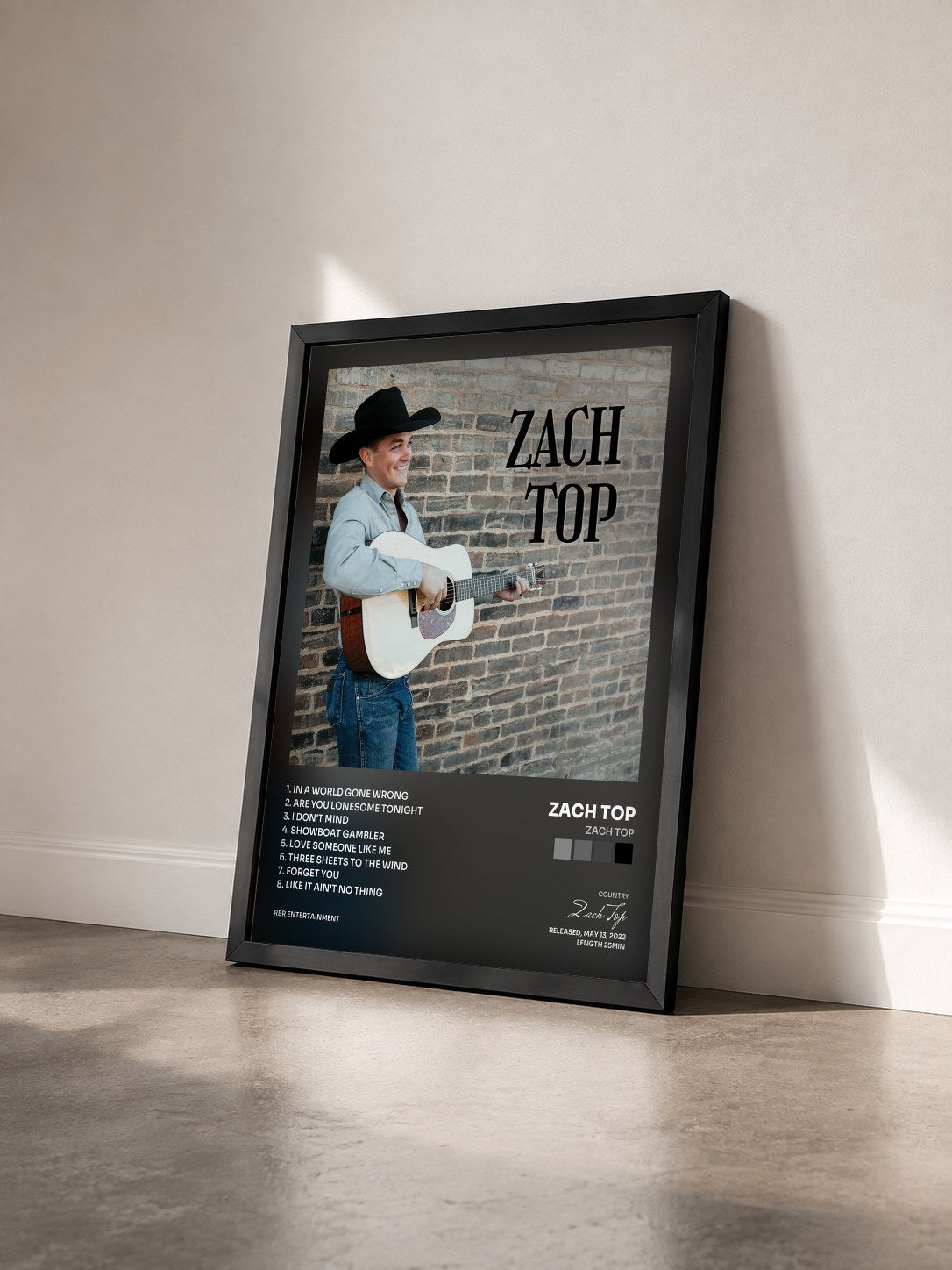 #noir Tableau de l'album Zach Top de Zach Top vu de trois quarts, cadre noir