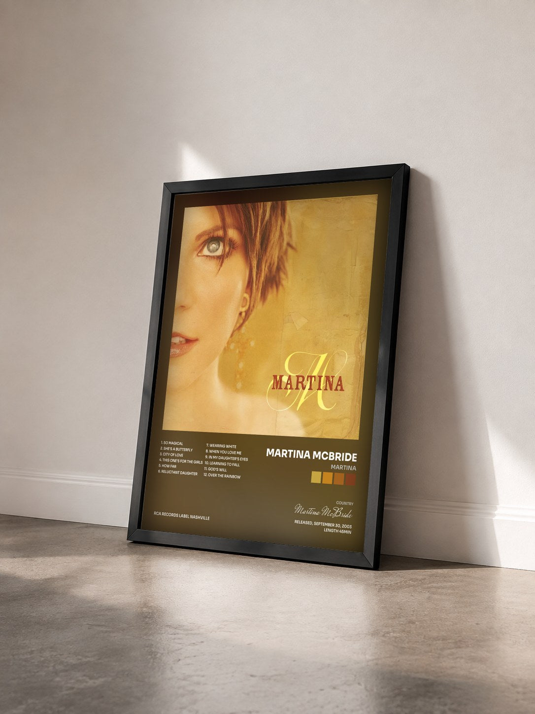 #noir Tableau de l'album Martina de Martina McBride vu de trois quarts, cadre noir