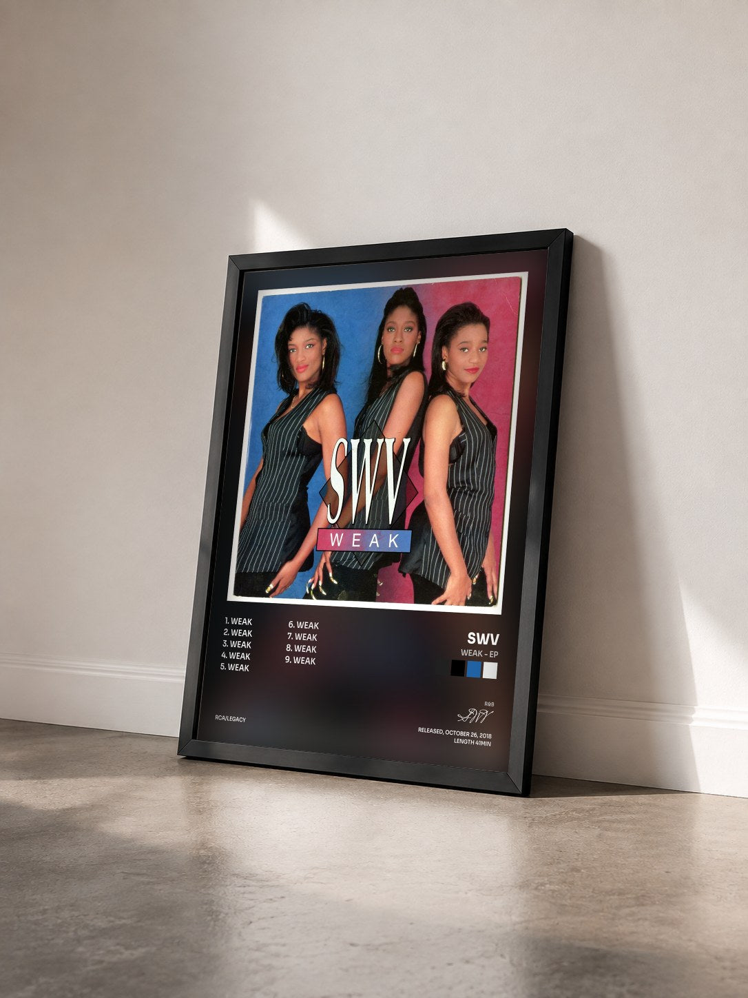 #noir Tableau de l'album Weak - EP de SWV vu de trois quarts, cadre noir