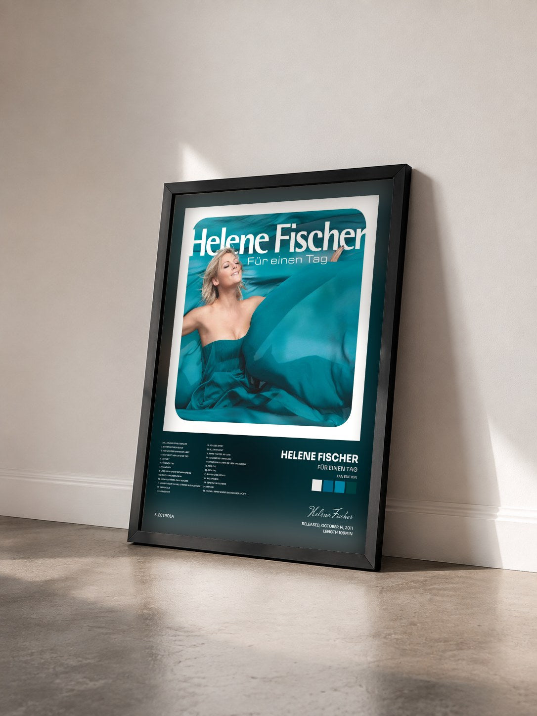 #noir Tableau de l'album Für einen Tag (Fan Edition) de Helene Fischer vu de trois quarts, cadre noir