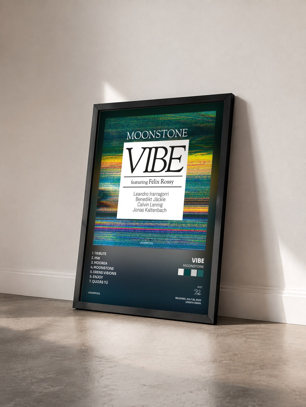 #noir Tableau de l'album Moonstone de Vibe vu de trois quarts, cadre noir