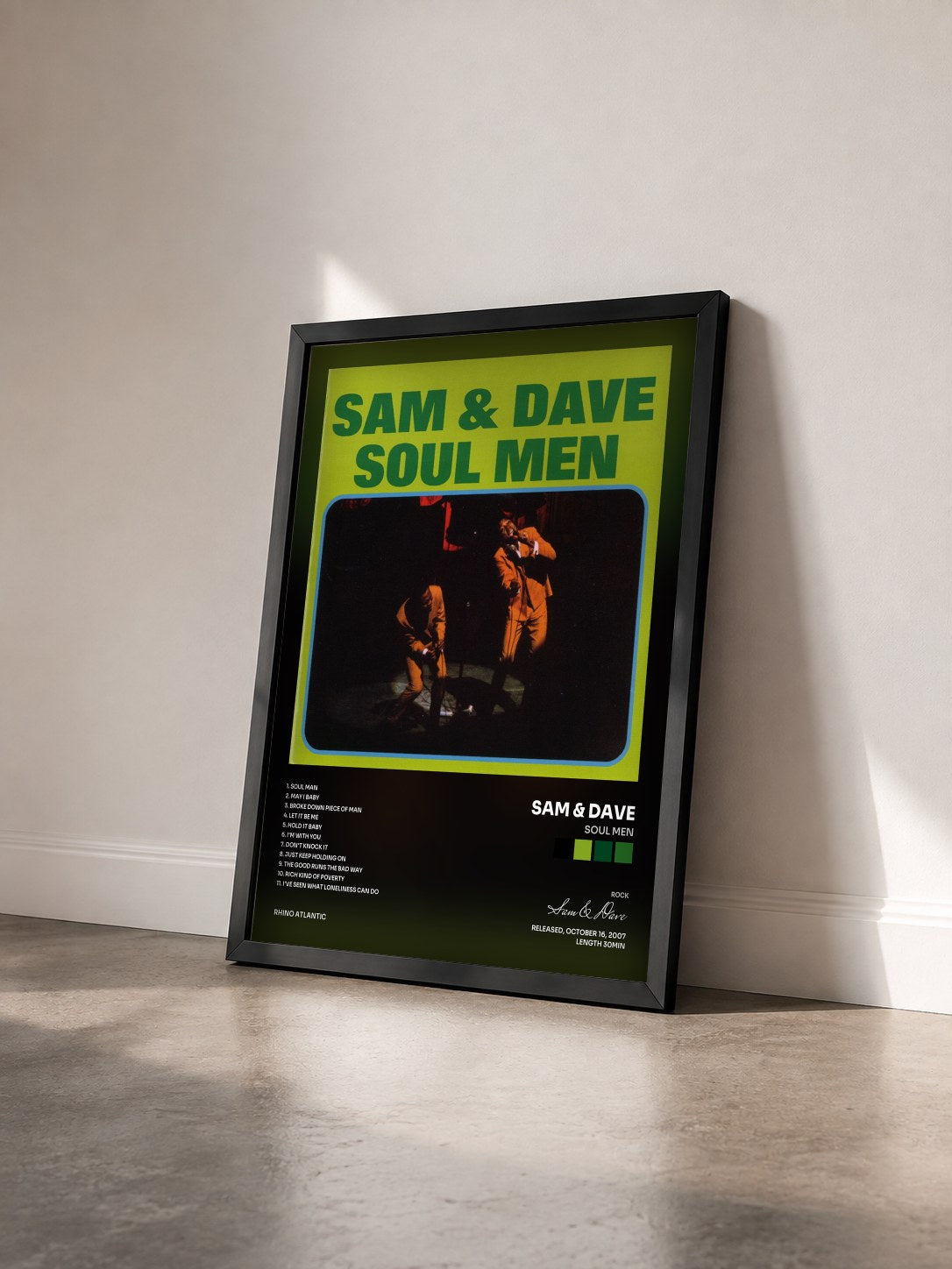 #noir Tableau de l'album Soul Men de Sam & Dave vu de trois quarts, cadre noir