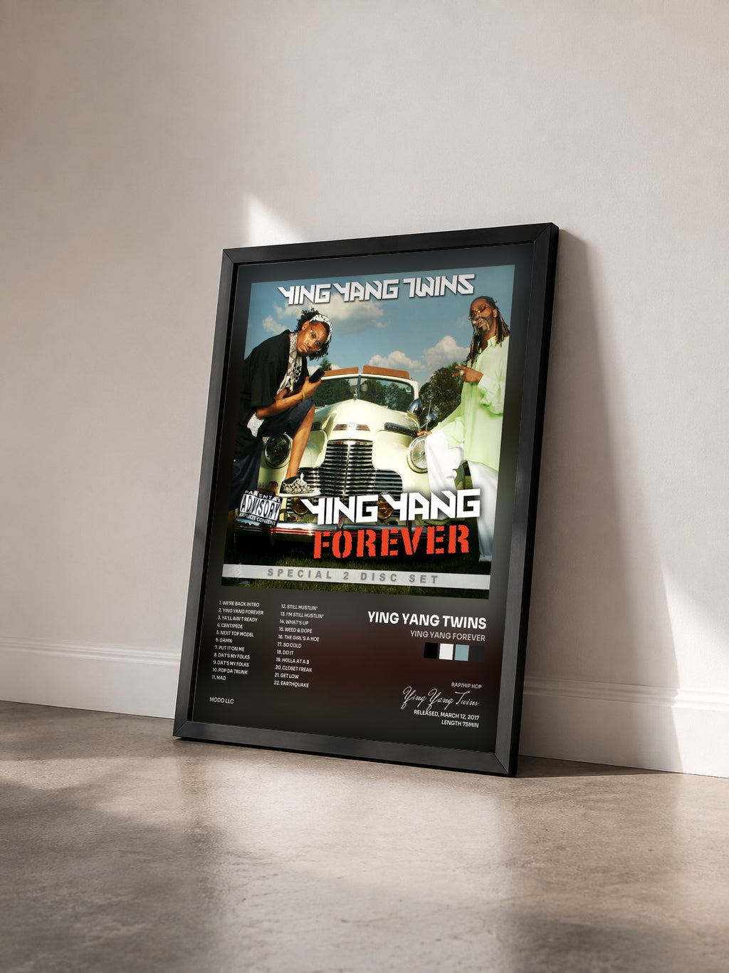 #noir Tableau de l'album Ying Yang Forever de Ying Yang Twins vu de trois quarts, cadre noir