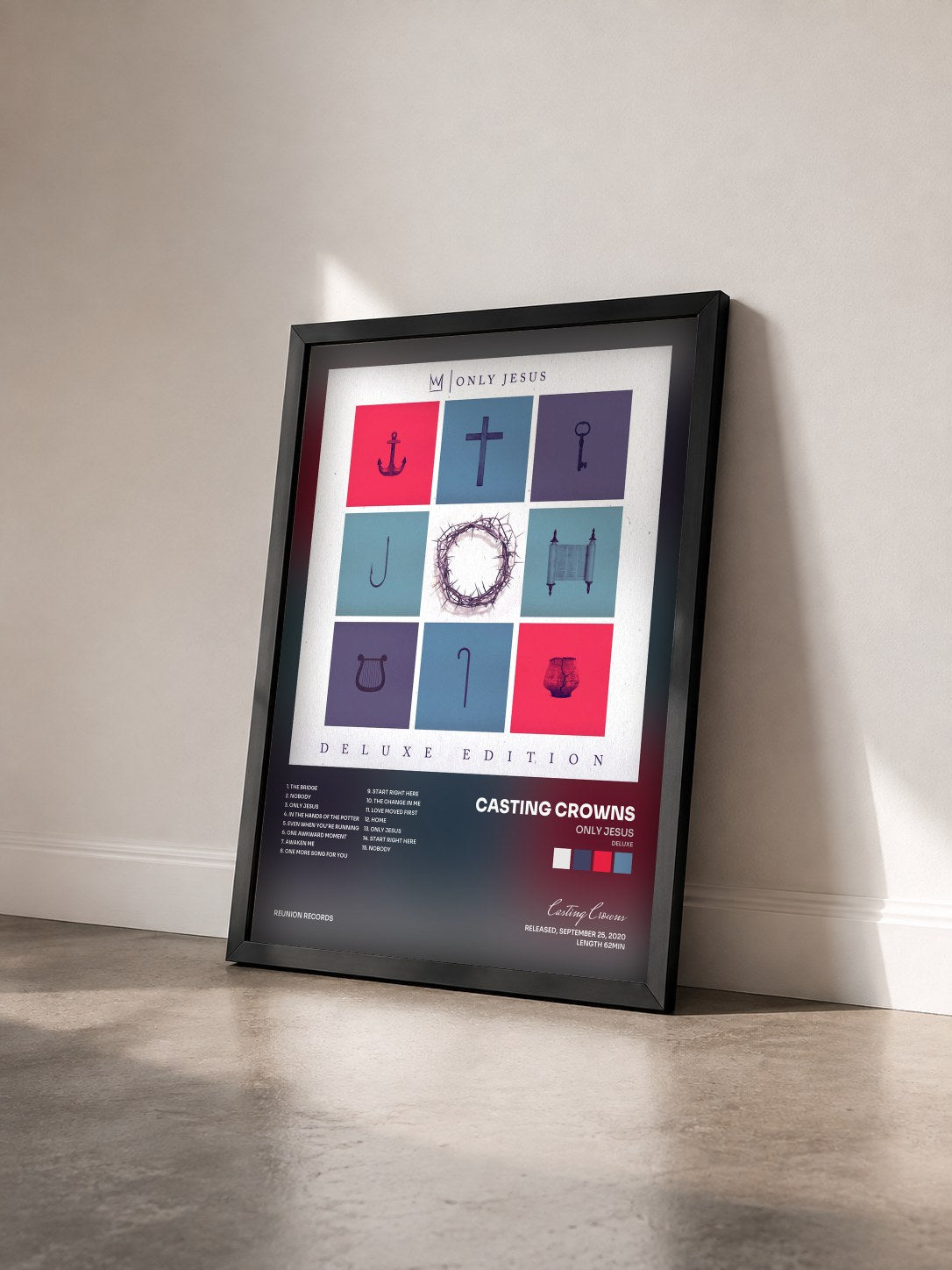 #noir Tableau de l'album Only Jesus (Deluxe) de Casting Crowns vu de trois quarts, cadre noir