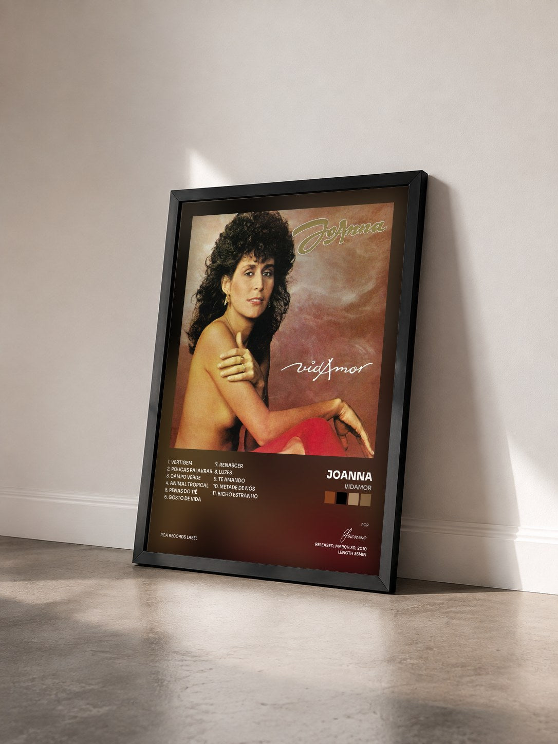 #noir Tableau de l'album Vidamor de Joanna vu de trois quarts, cadre noir