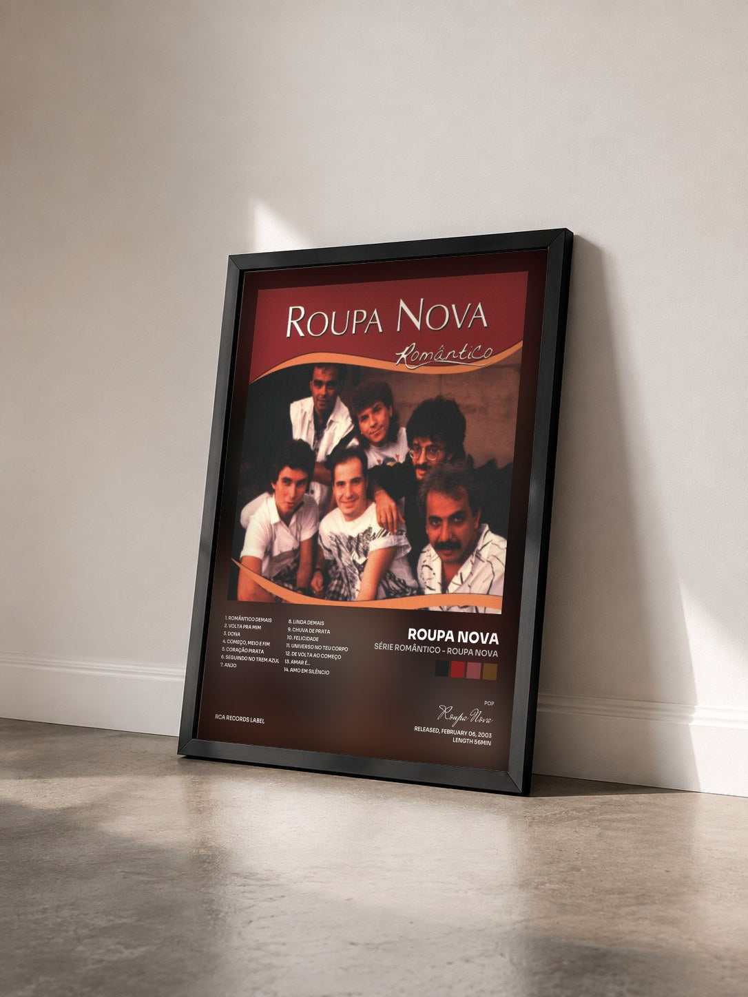 #noir Tableau de l'album Série Romântico - Roupa Nova de Roupa Nova vu de trois quarts, cadre noir