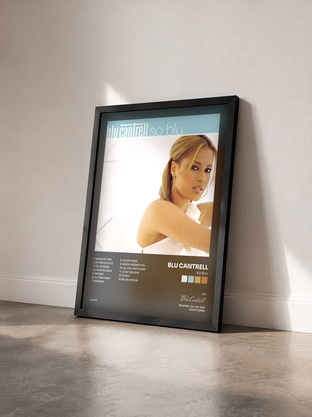 #noir Tableau de l'album So Blu de Blu Cantrell vu de trois quarts, cadre noir