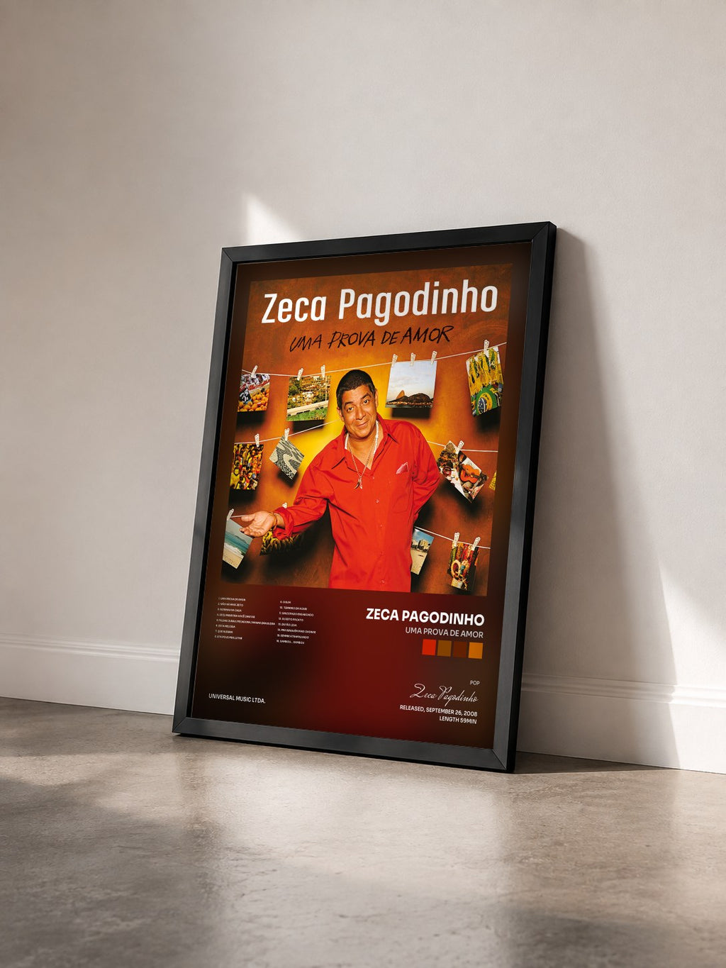 #noir Tableau de l'album Uma Prova De Amor de Zeca Pagodinho vu de trois quarts, cadre noir