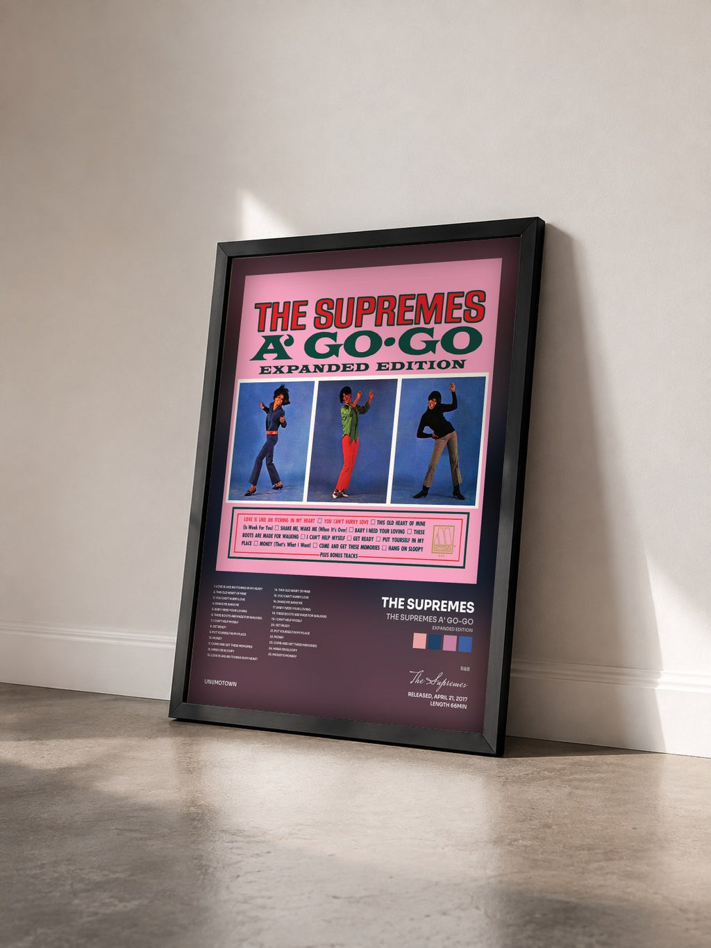 #noir Tableau de l'album The Supremes A' Go-Go (Expanded Edition) de The Supremes vu de trois quarts, cadre noir