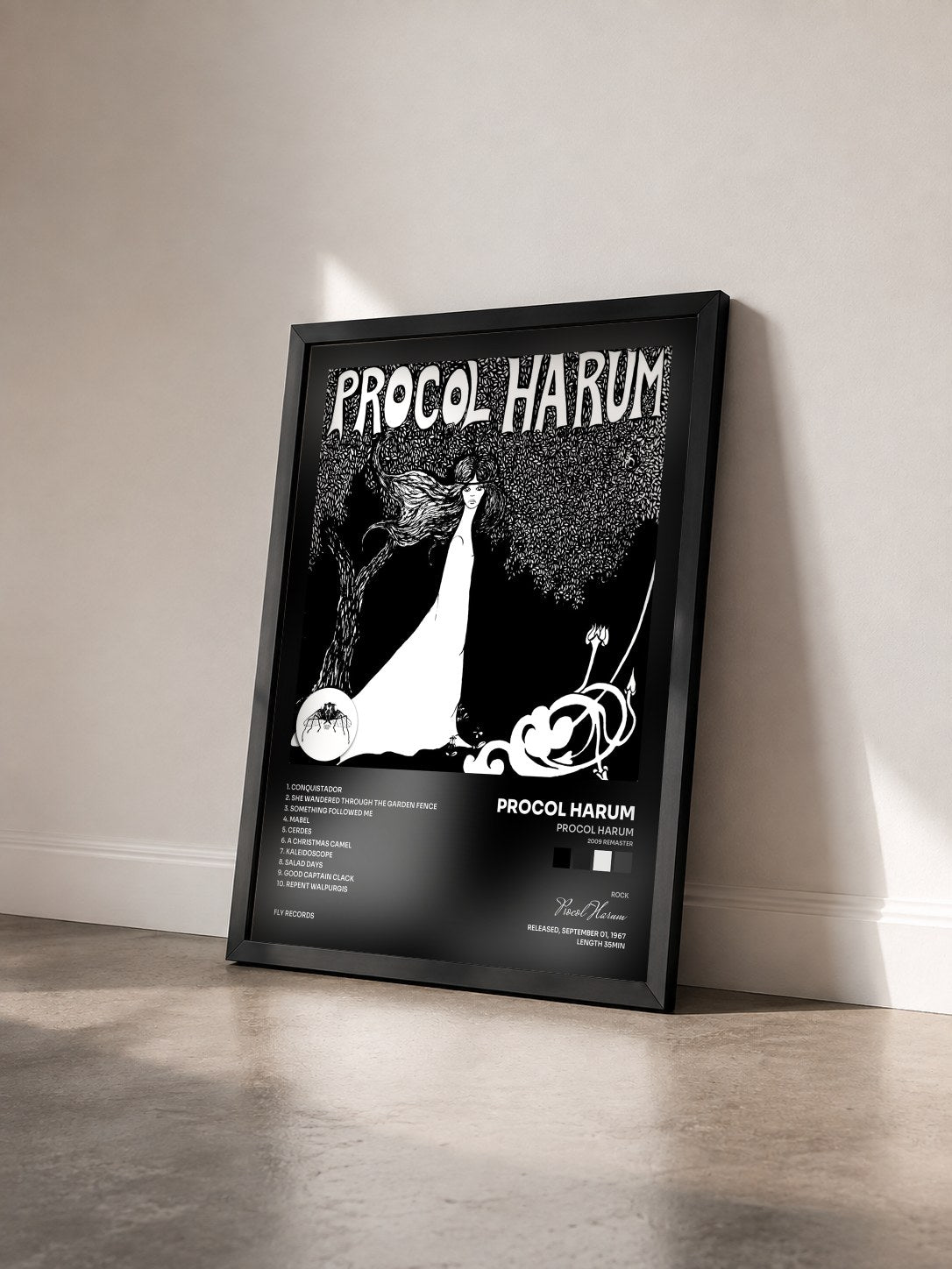 #noir Tableau de l'album Procol Harum (2009 Remaster) de Procol Harum vu de trois quarts, cadre noir