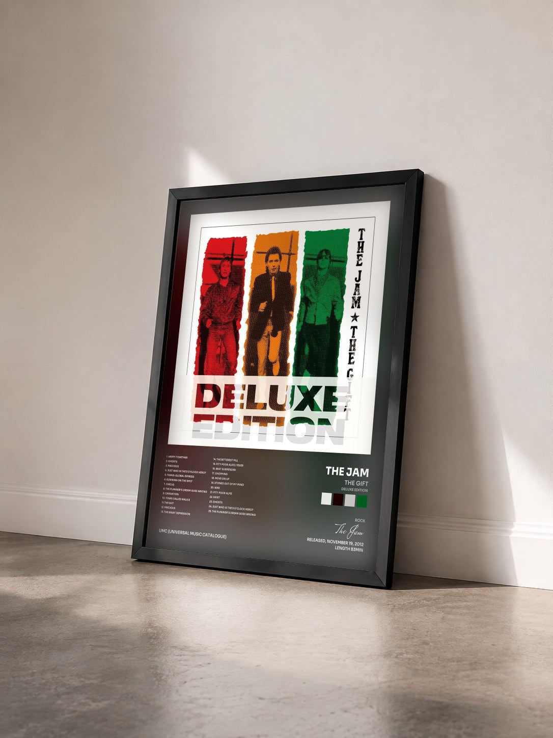 #noir Tableau de l'album The Gift (Deluxe Edition) de The Jam vu de trois quarts, cadre noir
