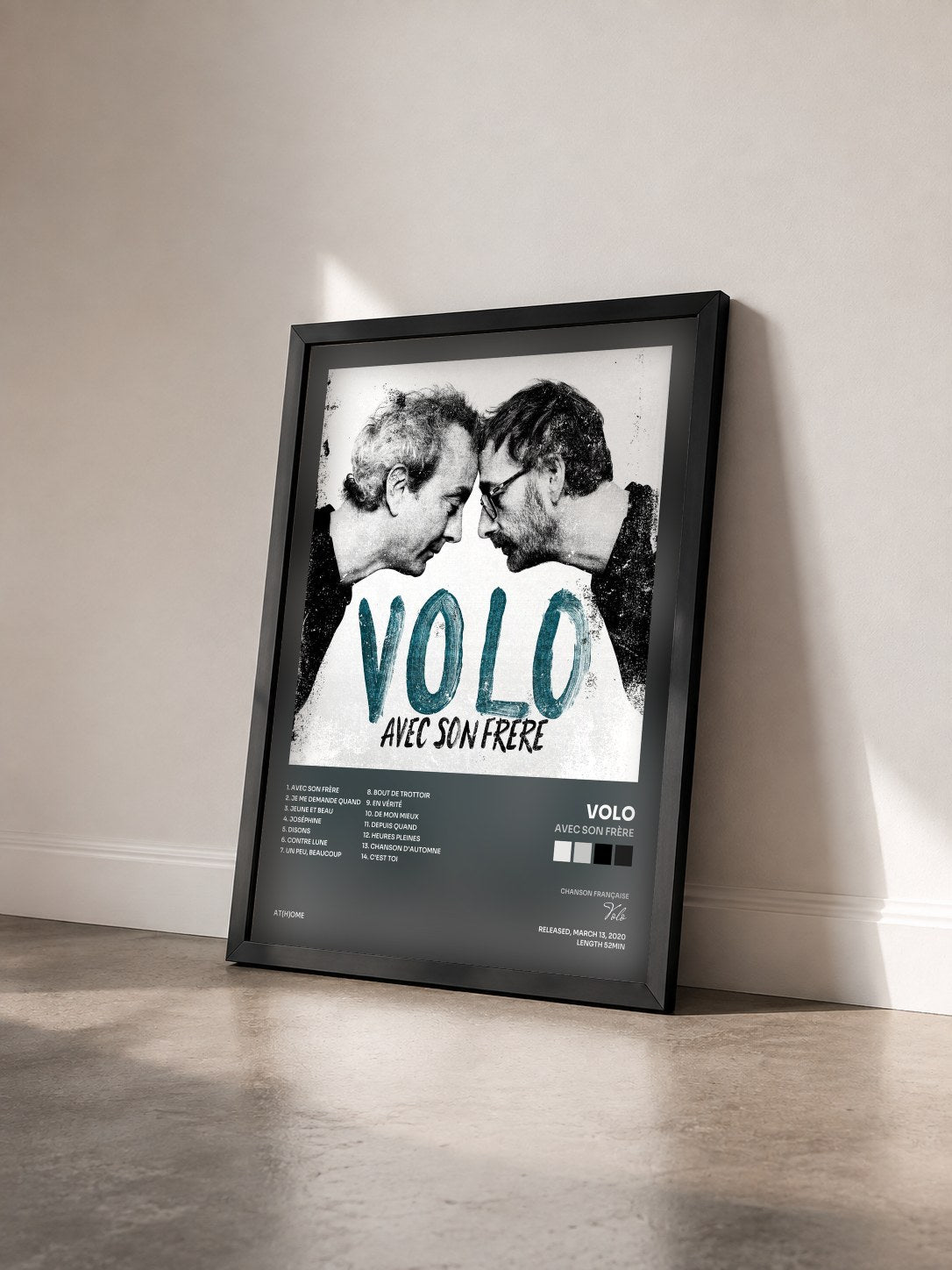 #noir Tableau de l'album Avec son frère de Volo vu de trois quarts, cadre noir