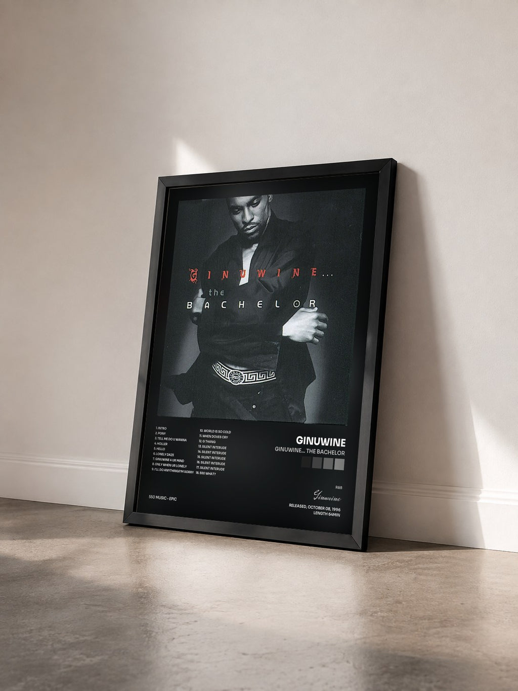 #noir Tableau de l'album Ginuwine... The Bachelor de Ginuwine vu de trois quarts, cadre noir