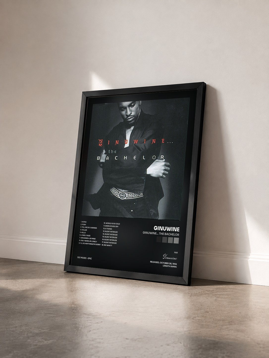 #noir Tableau de l'album Ginuwine... The Bachelor de Ginuwine vu de trois quarts, cadre noir