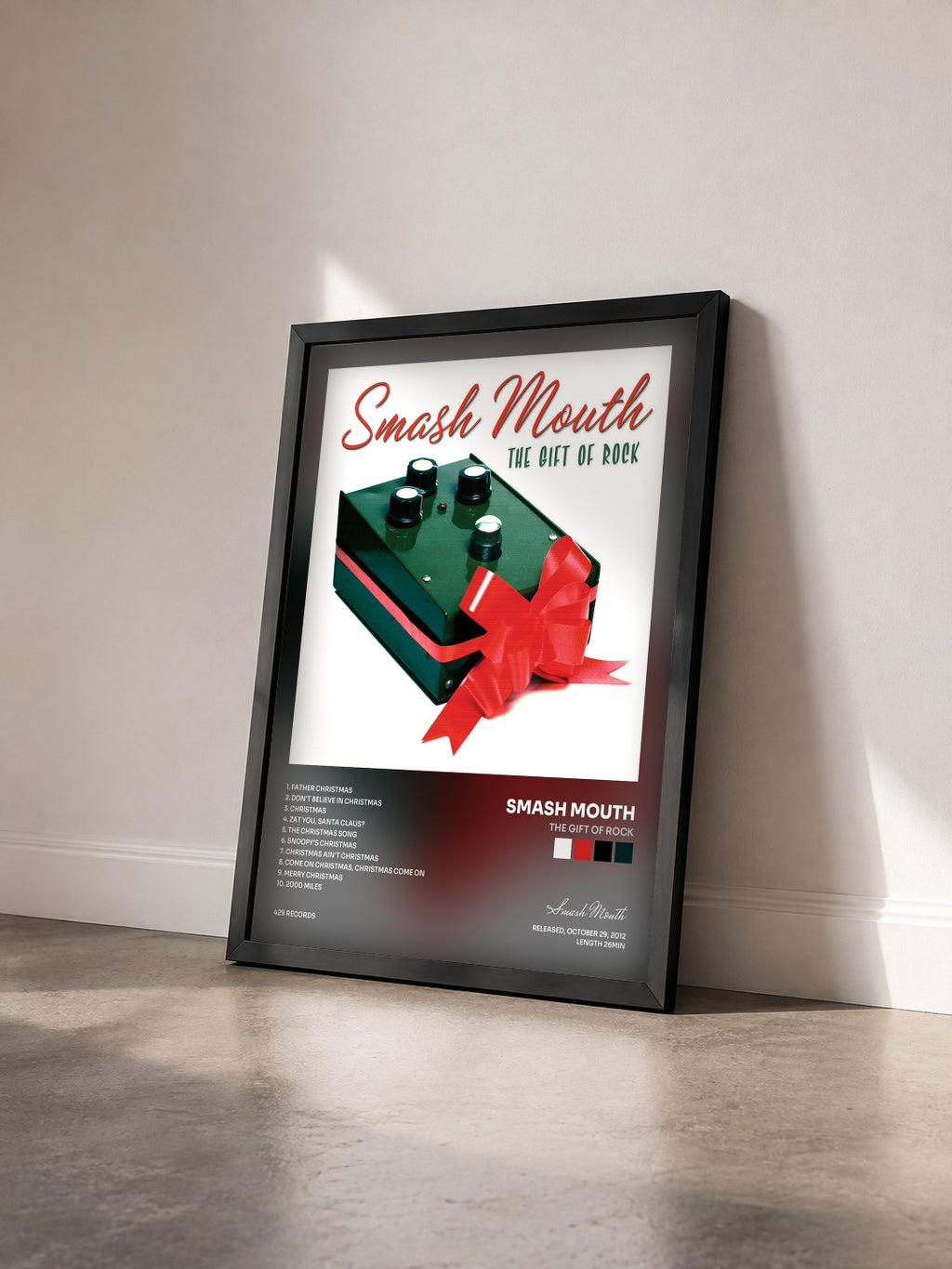 #noir Tableau de l'album The Gift Of Rock de Smash Mouth vu de trois quarts, cadre noir
