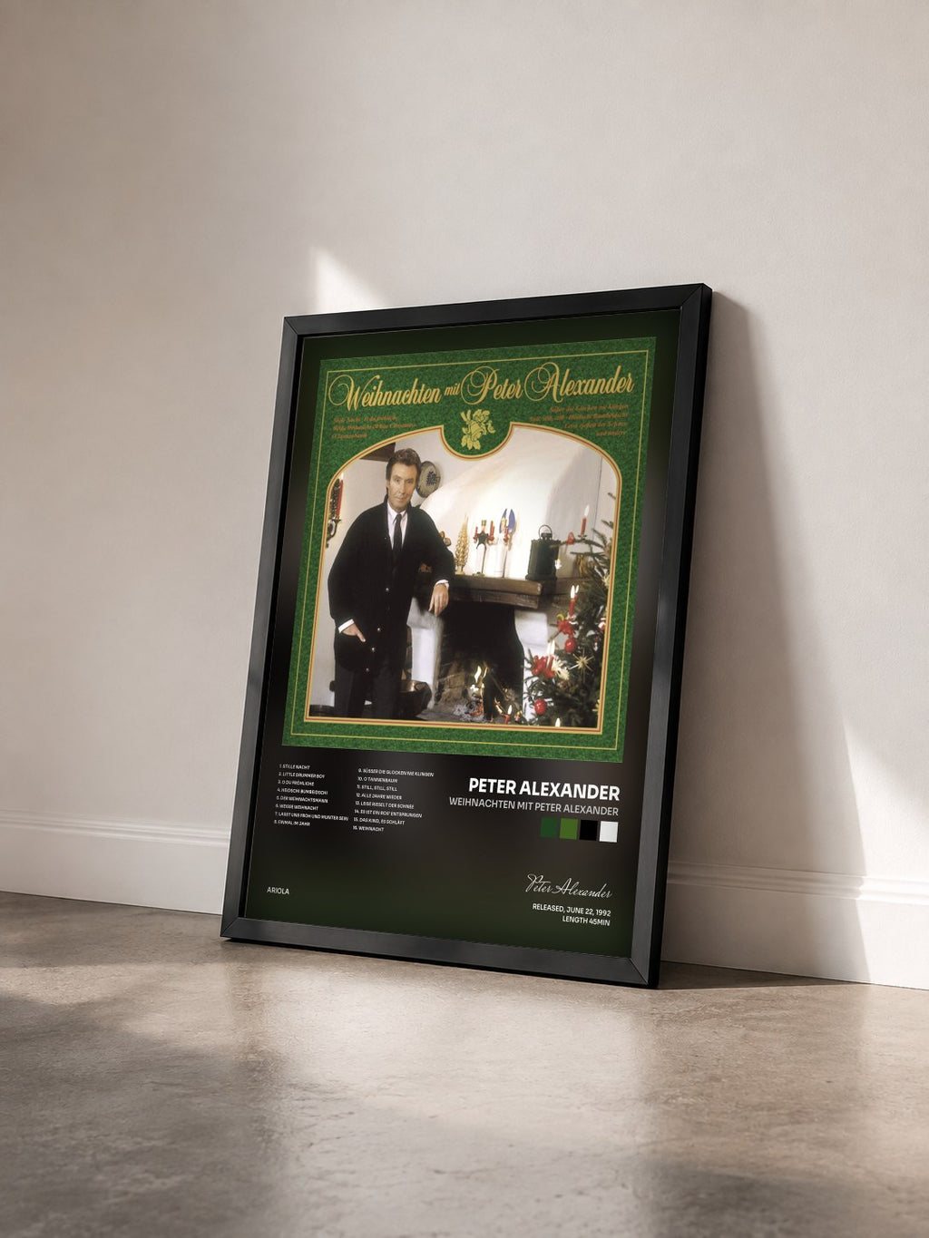 #noir Tableau de l'album Weihnachten mit Peter Alexander de Peter Alexander vu de trois quarts, cadre noir