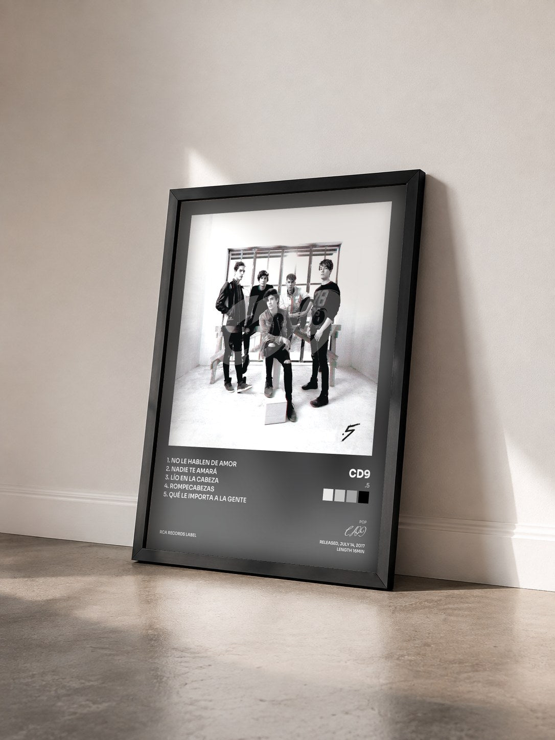 #noir Tableau de l'album .5 de CD9 vu de trois quarts, cadre noir