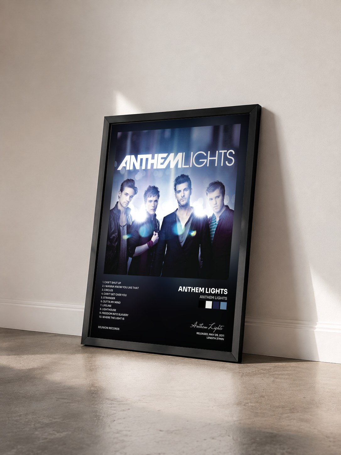 #noir Tableau de l'album Anthem Lights de Anthem Lights vu de trois quarts, cadre noir