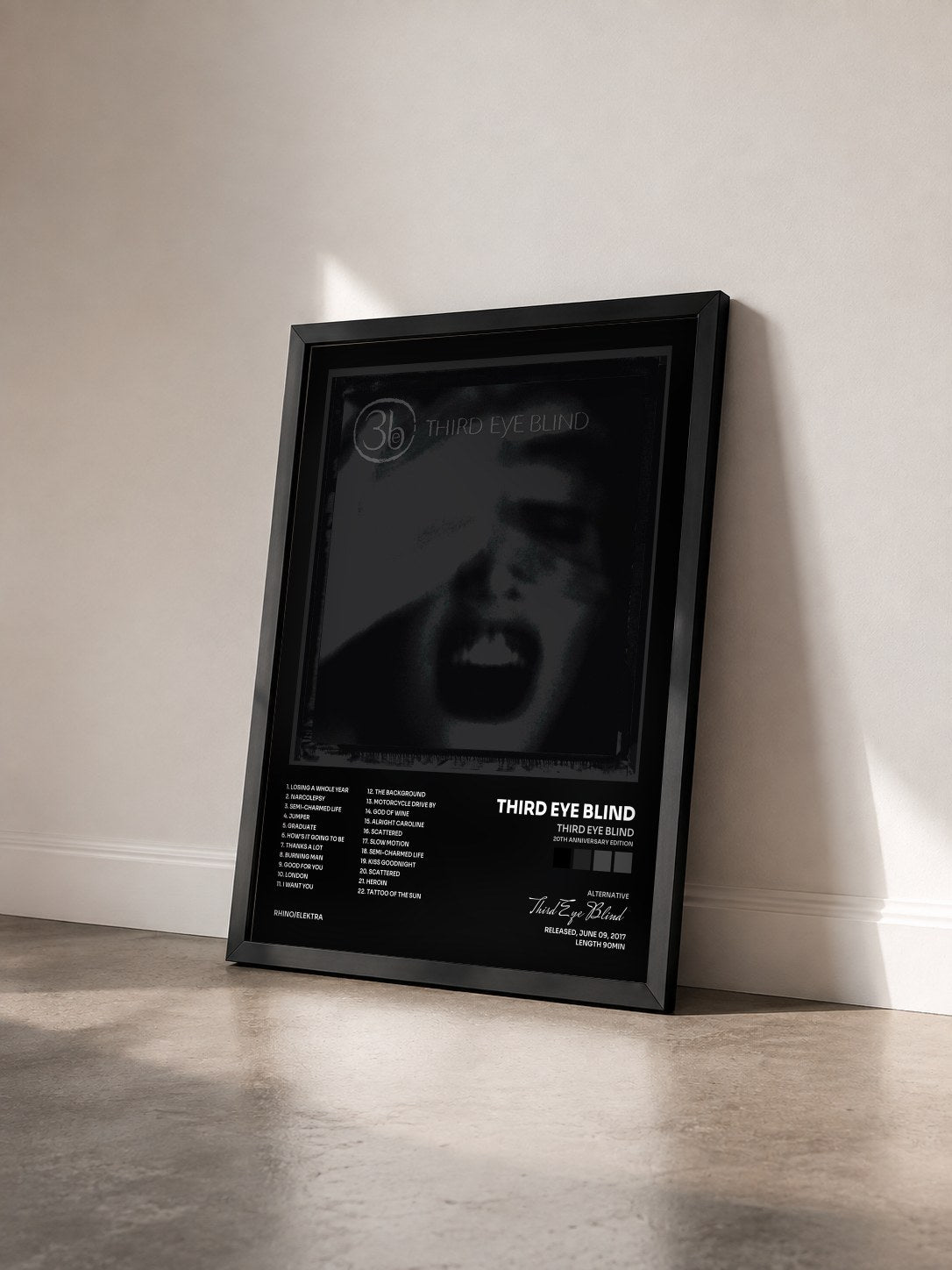 #noir Tableau de l'album Third Eye Blind (20th Anniversary Edition) de Third Eye Blind vu de trois quarts, cadre noir