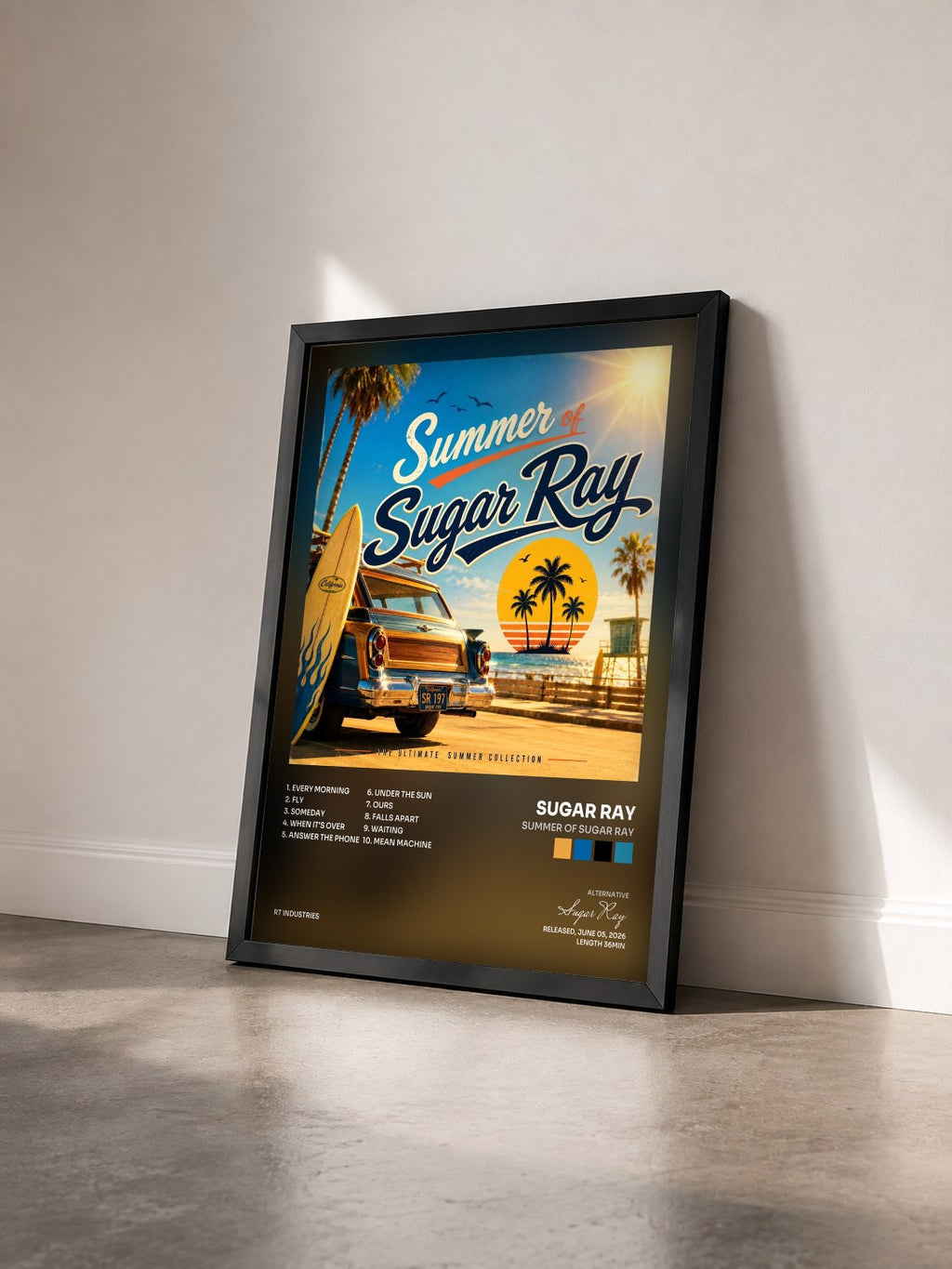 #noir Tableau de l'album Summer of Sugar Ray de Sugar Ray vu de trois quarts, cadre noir