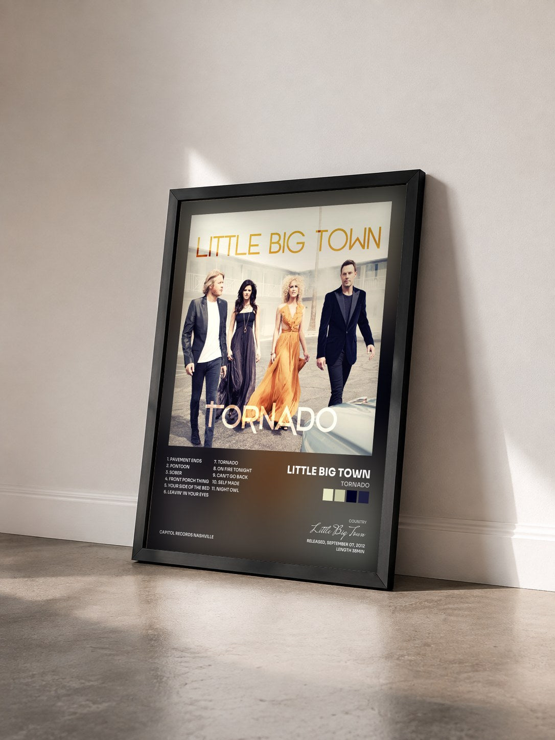 #noir Tableau de l'album Tornado de Little Big Town vu de trois quarts, cadre noir
