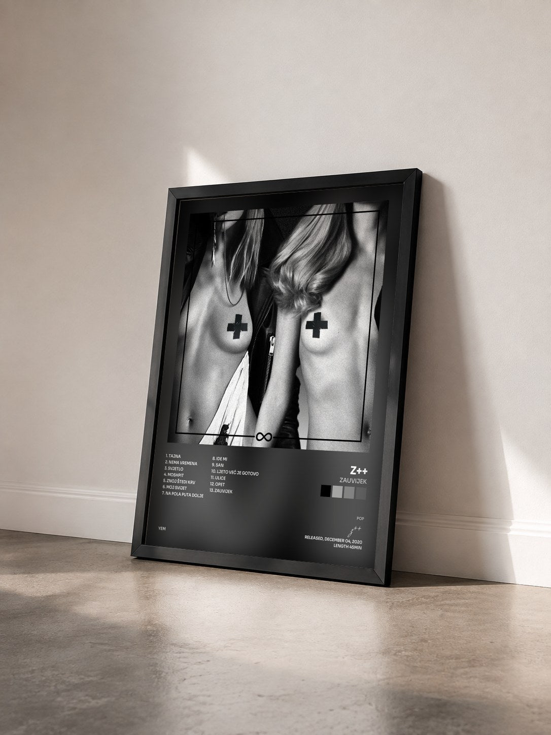 #noir Tableau de l'album Zauvijek de z++ vu de trois quarts, cadre noir