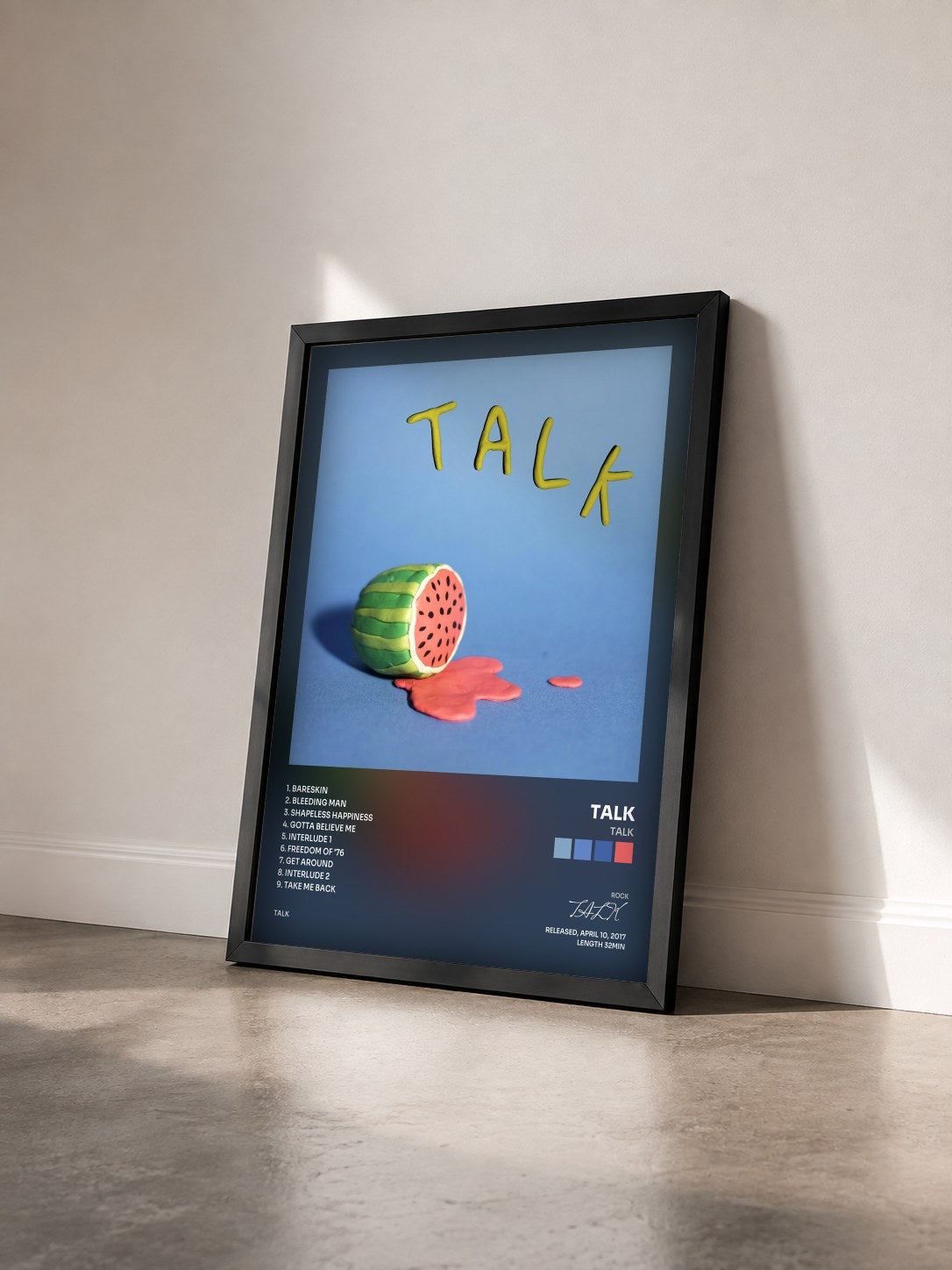 #noir Tableau de l'album TALK de TALK vu de trois quarts, cadre noir