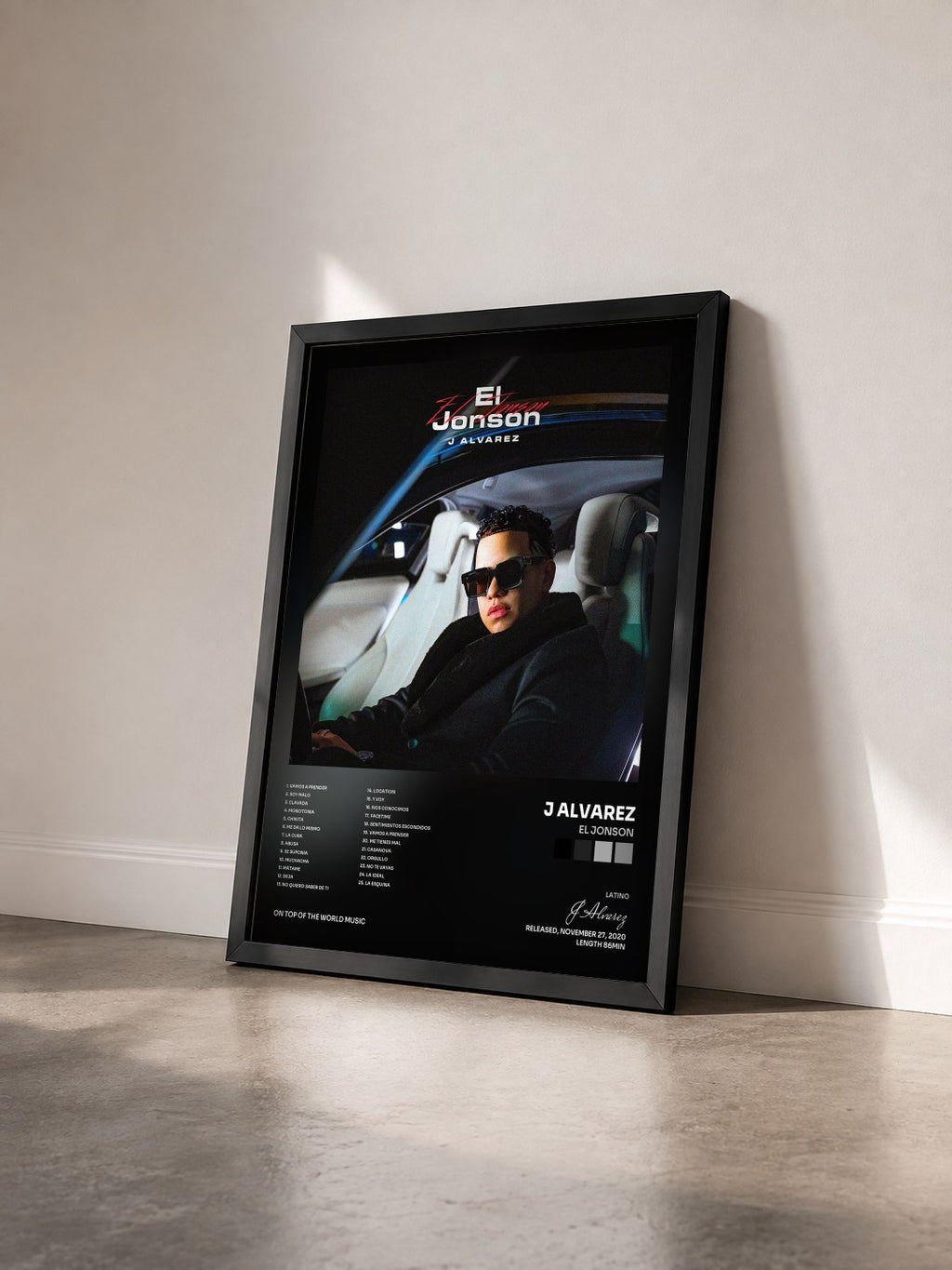 #noir Tableau de l'album El Jonson de J Alvarez vu de trois quarts, cadre noir