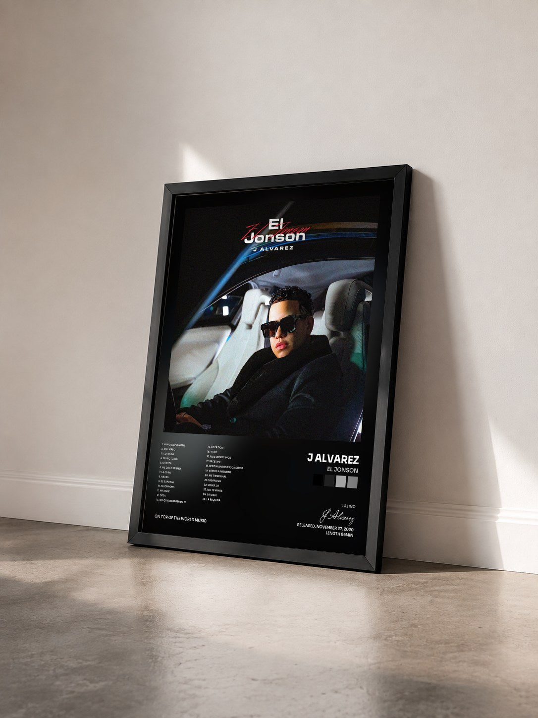 #noir Tableau de l'album El Jonson de J Alvarez vu de trois quarts, cadre noir
