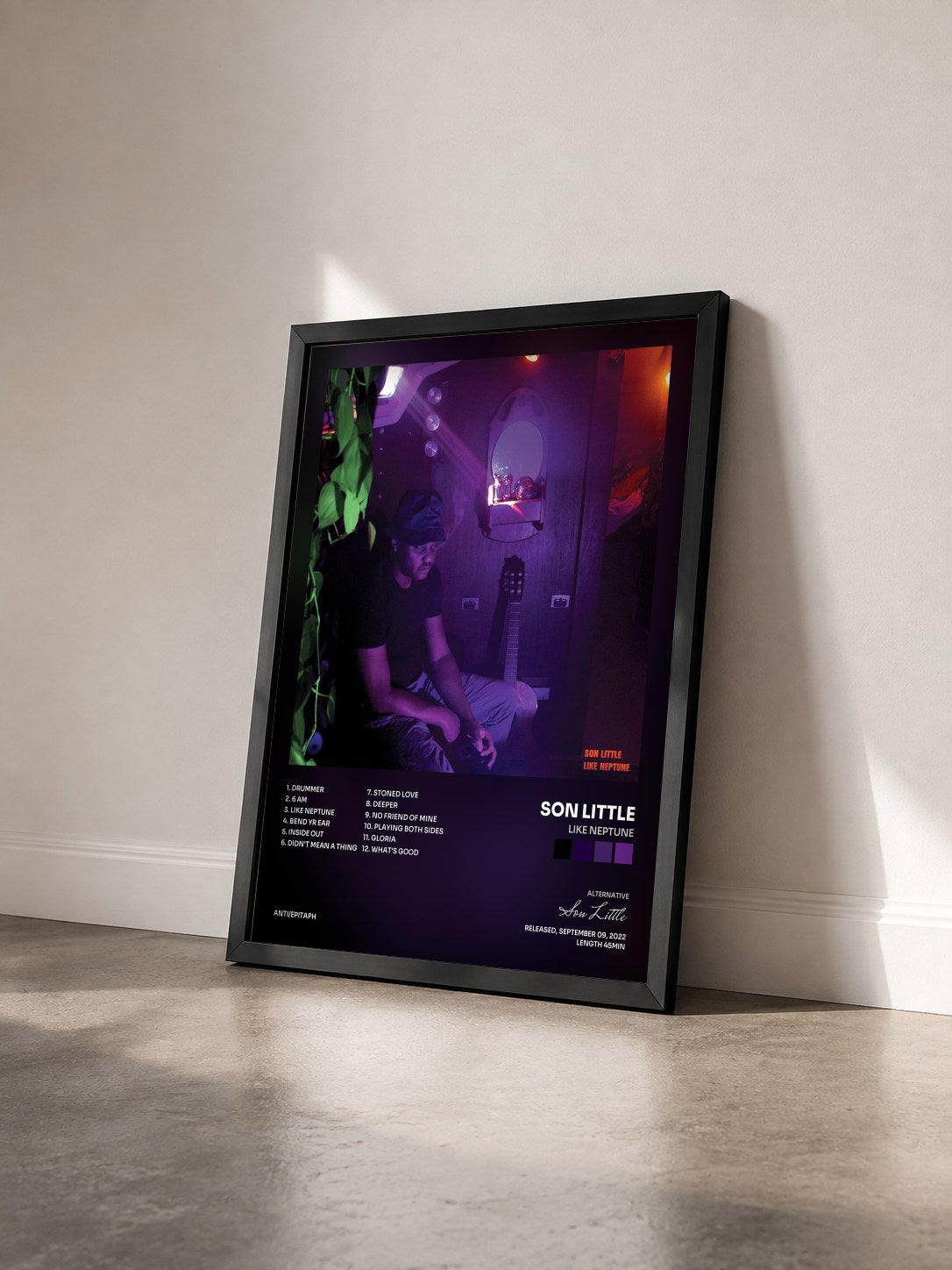 #noir Tableau de l'album Like Neptune de Son Little vu de trois quarts, cadre noir