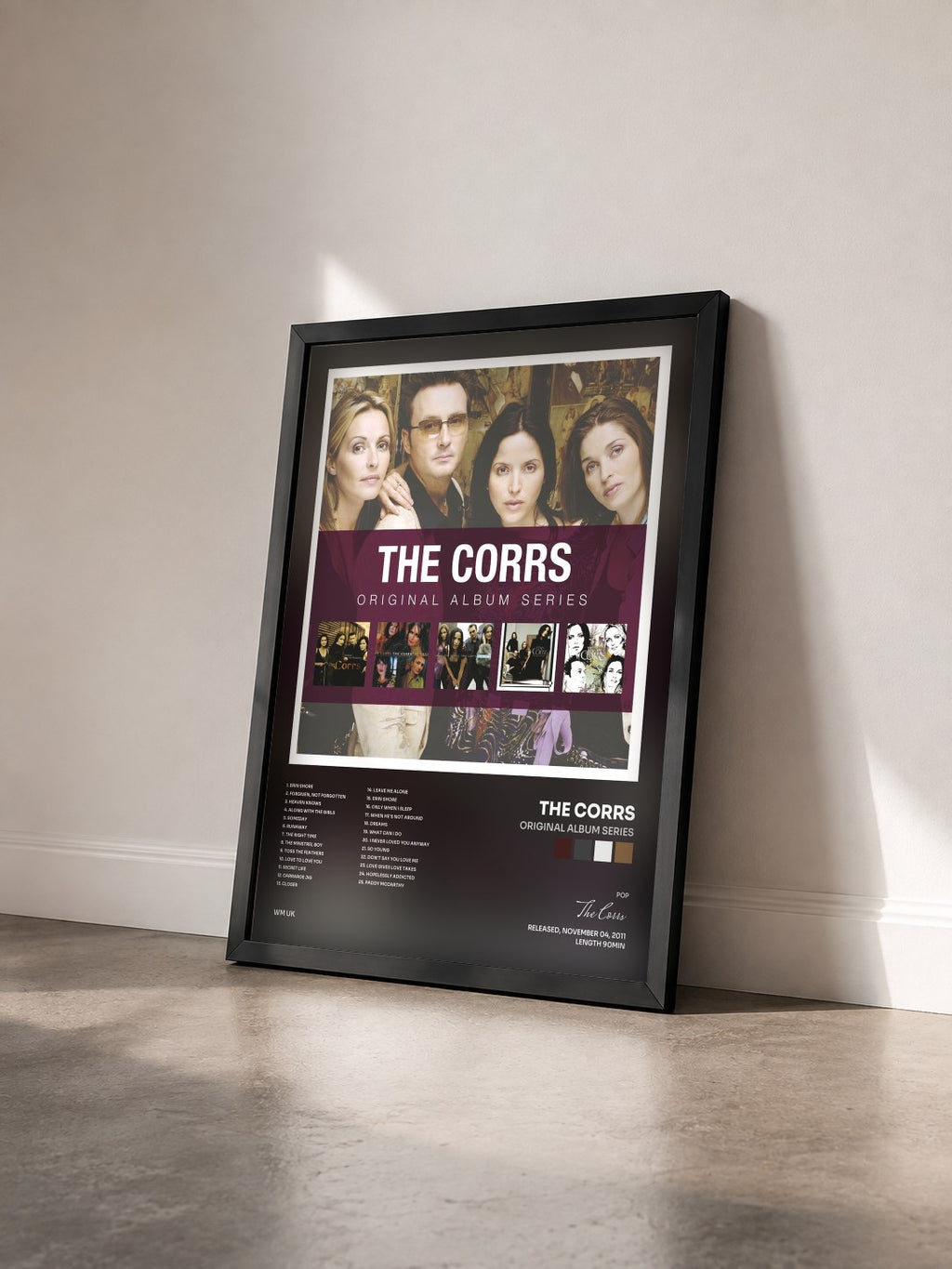 #noir Tableau de l'album Original Album Series de The Corrs vu de trois quarts, cadre noir
