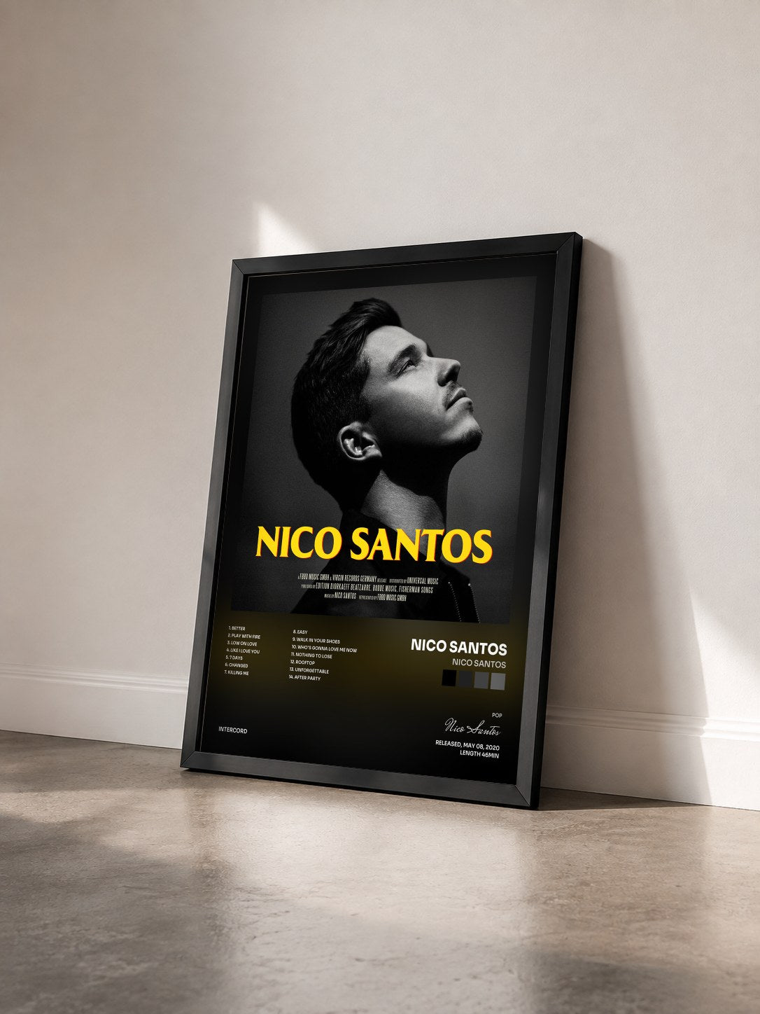 #noir Tableau de l'album Nico Santos de Nico Santos vu de trois quarts, cadre noir
