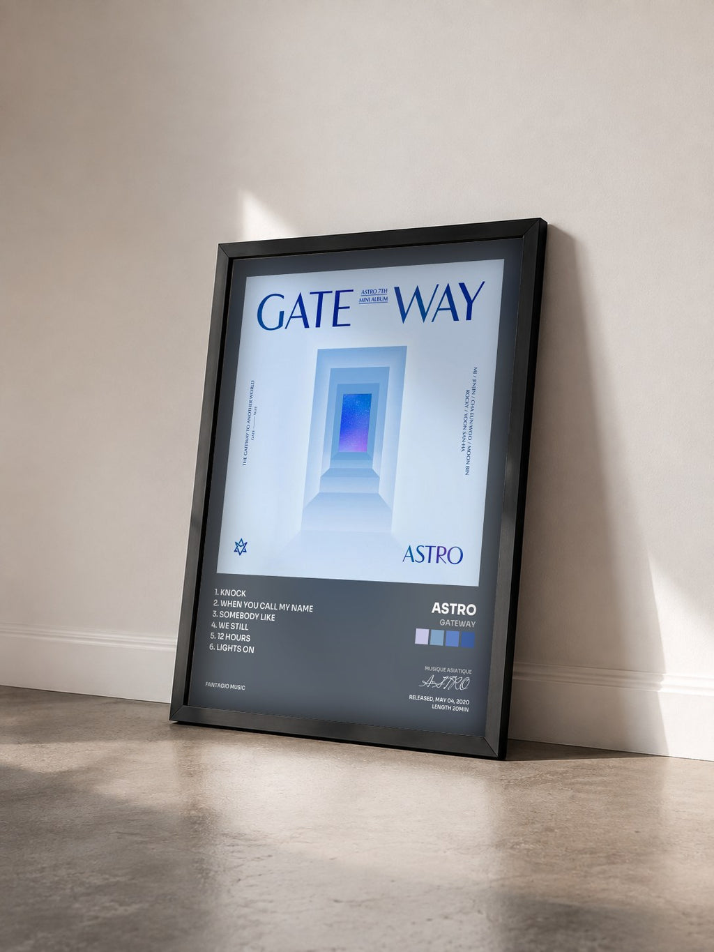 #noir Tableau de l'album GATEWAY de ASTRO vu de trois quarts, cadre noir