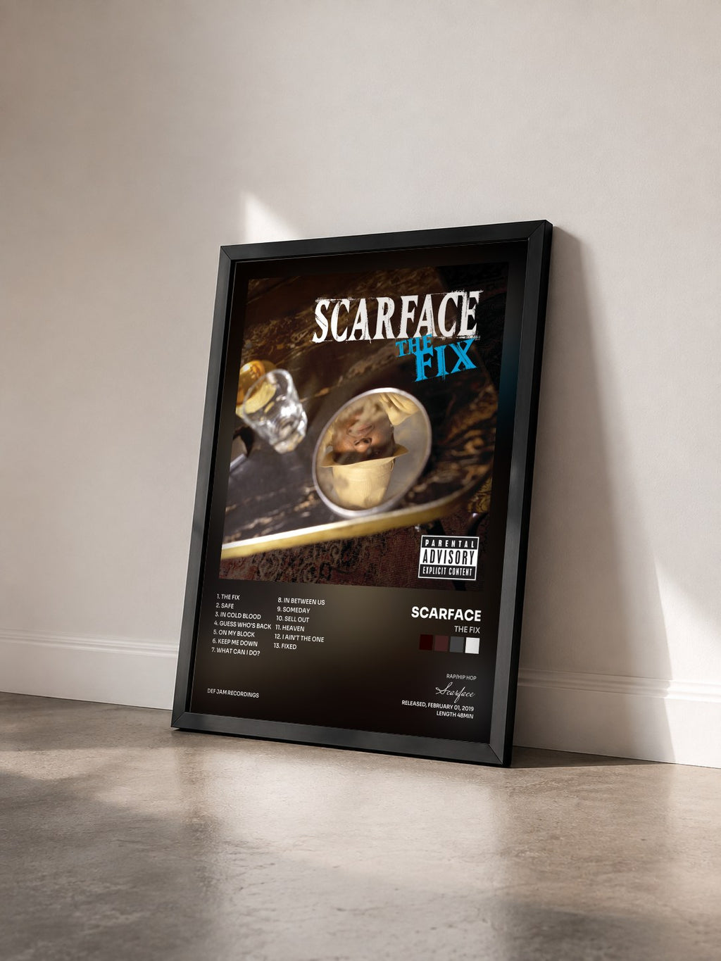#noir Tableau de l'album The Fix de Scarface vu de trois quarts, cadre noir