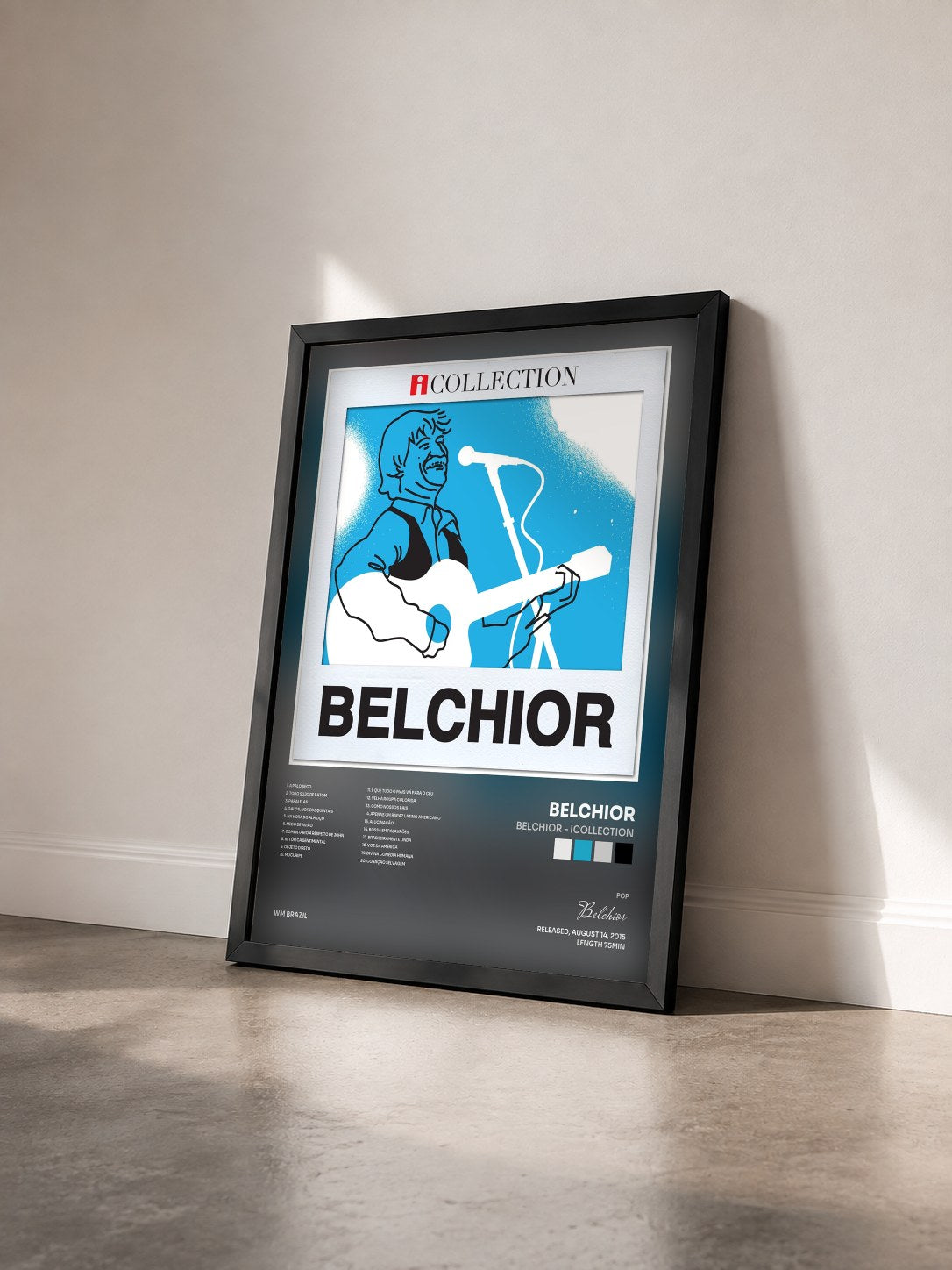 #noir Tableau de l'album Belchior - iCollection de Belchior vu de trois quarts, cadre noir