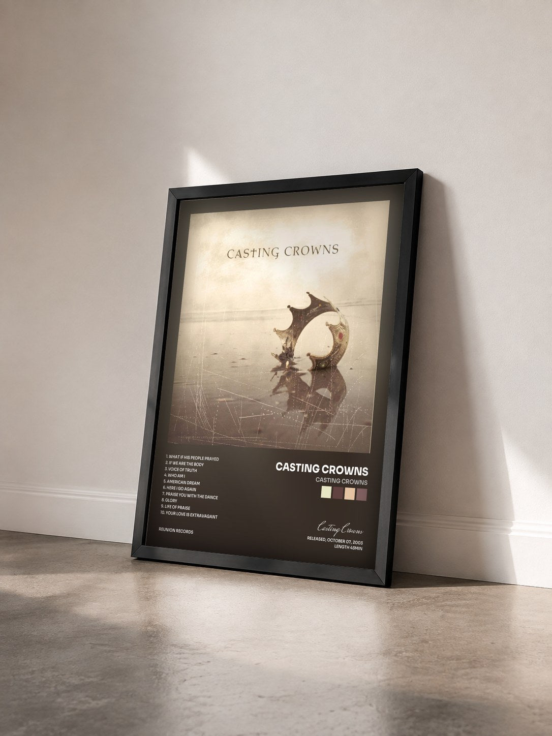 #noir Tableau de l'album Casting Crowns de Casting Crowns vu de trois quarts, cadre noir
