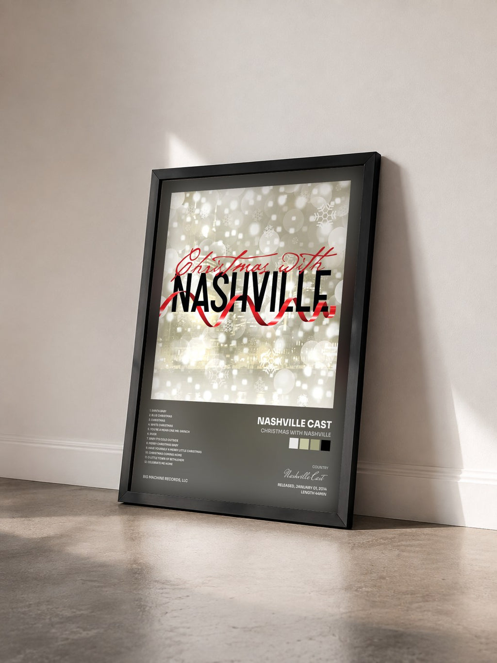#noir Tableau de l'album Christmas With Nashville de Nashville Cast vu de trois quarts, cadre noir
