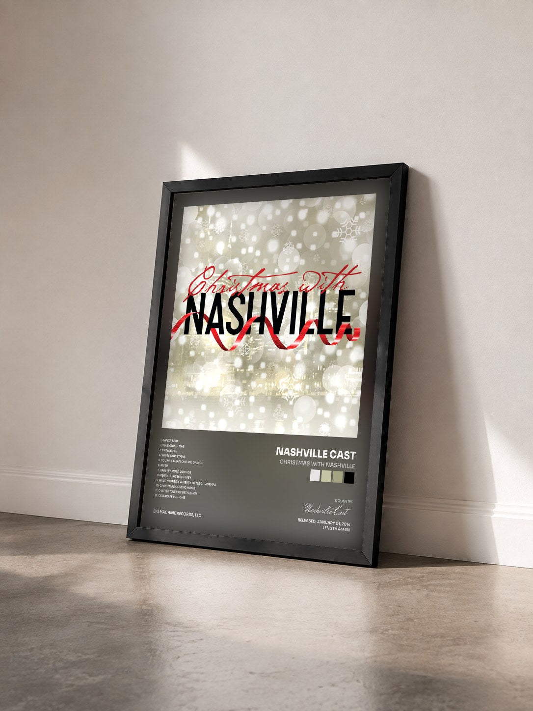 #noir Tableau de l'album Christmas With Nashville de Nashville Cast vu de trois quarts, cadre noir