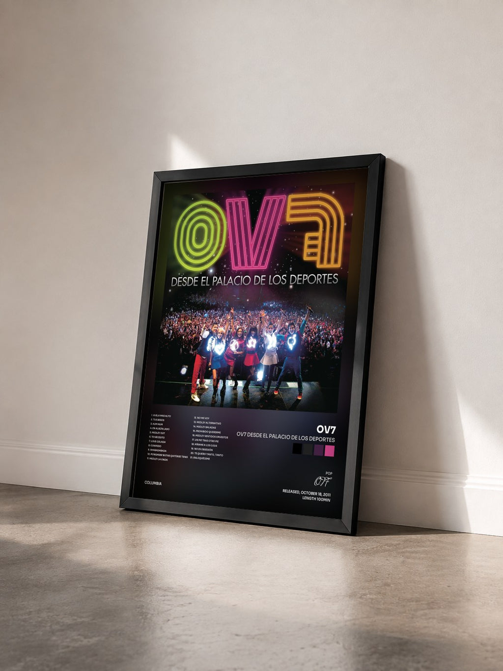 #noir Tableau de l'album OV7 Desde El Palacio De Los Deportes de OV7 vu de trois quarts, cadre noir