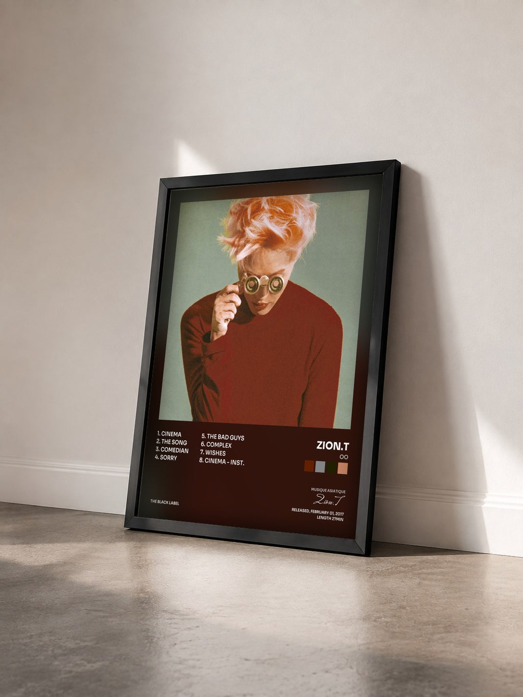 #noir Tableau de l'album OO de Zion.T vu de trois quarts, cadre noir