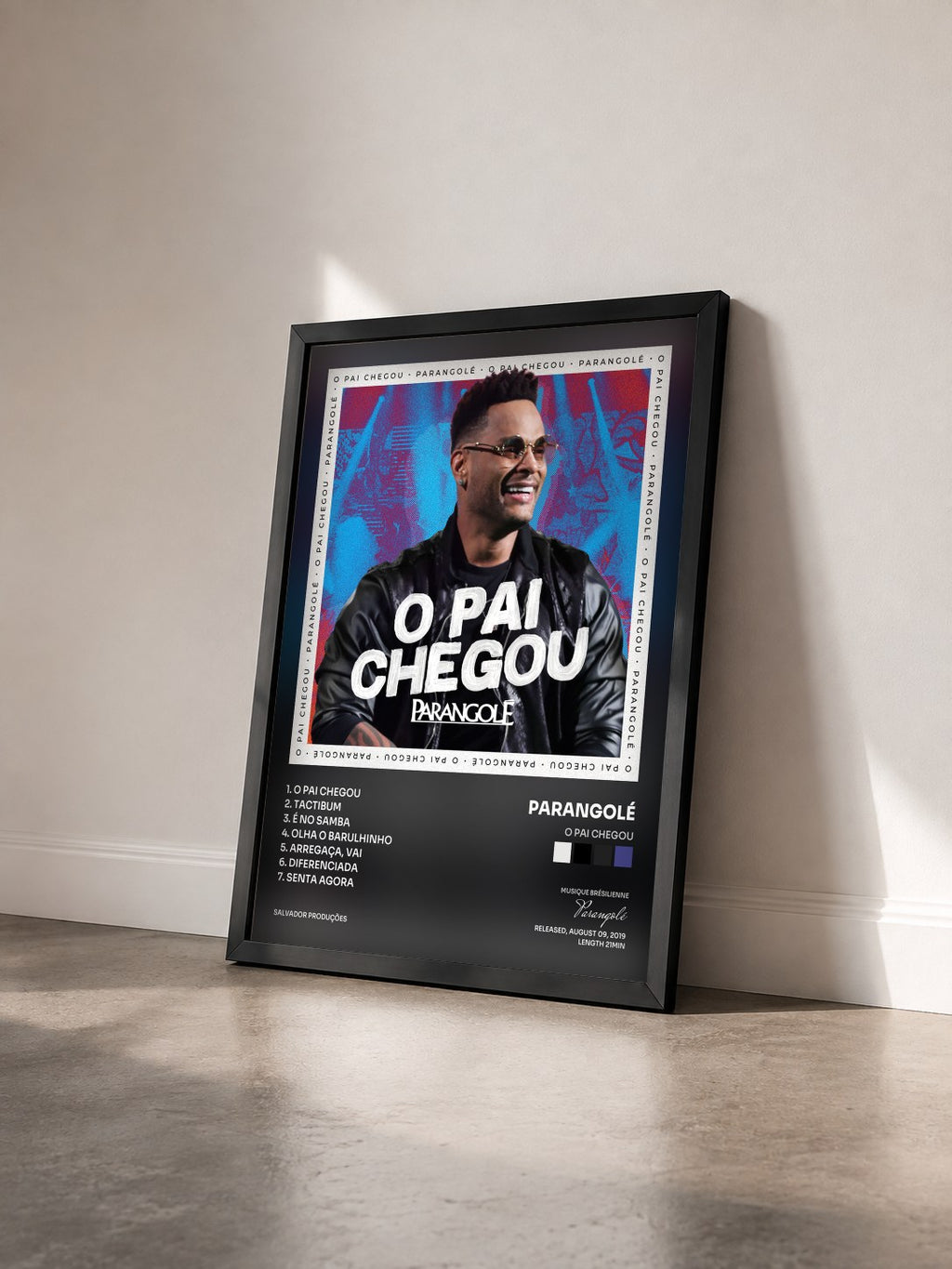 #noir Tableau de l'album O Pai Chegou de Parangolé vu de trois quarts, cadre noir