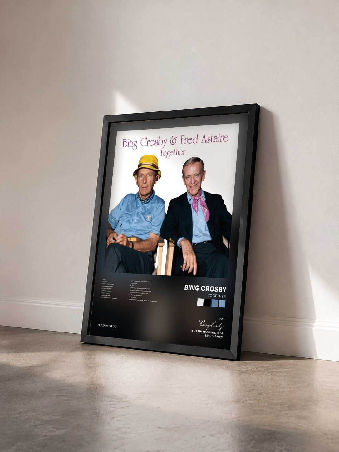 #noir Tableau de l'album Together de Bing Crosby vu de trois quarts, cadre noir