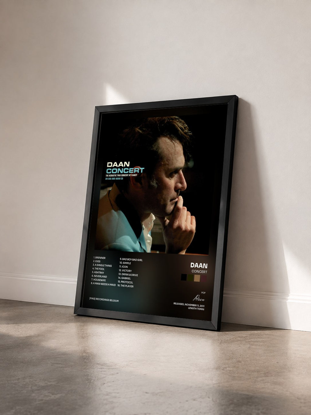 #noir Tableau de l'album Concert de Daan vu de trois quarts, cadre noir