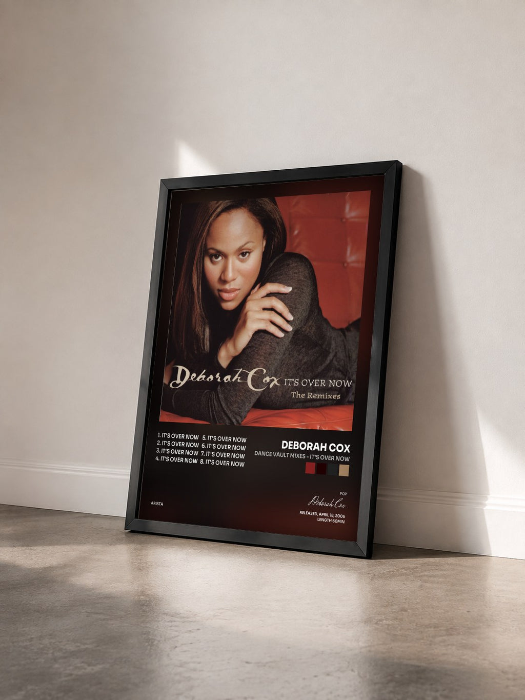 #noir Tableau de l'album Dance Vault Mixes - It's Over Now de Deborah Cox vu de trois quarts, cadre noir