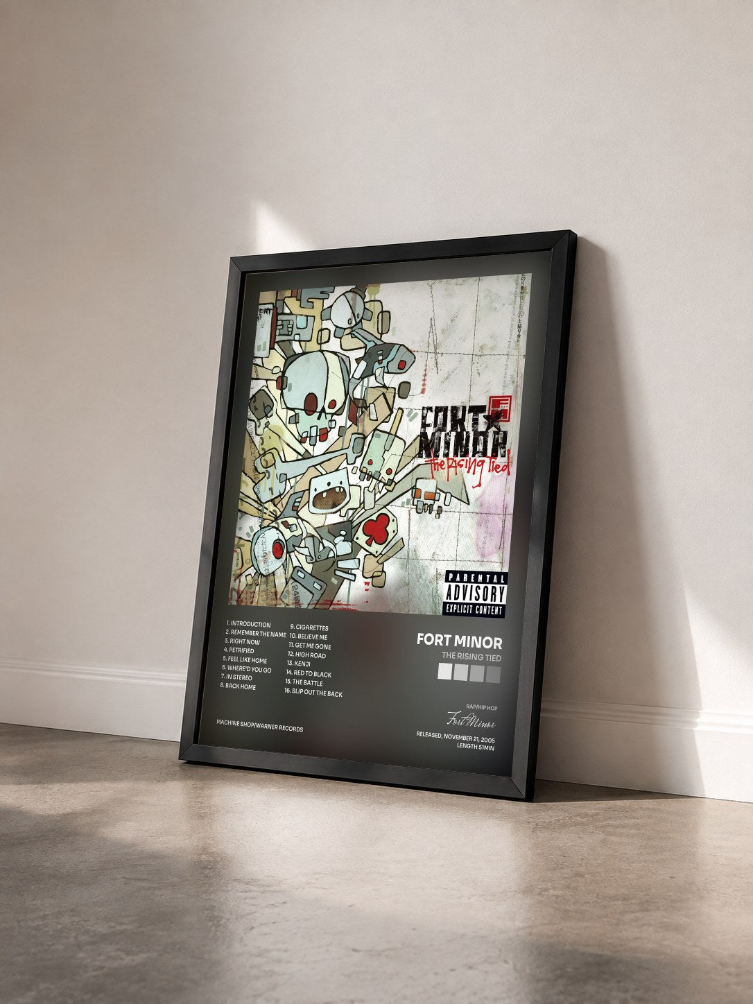 #noir Tableau de l'album The Rising Tied de Fort Minor vu de trois quarts, cadre noir