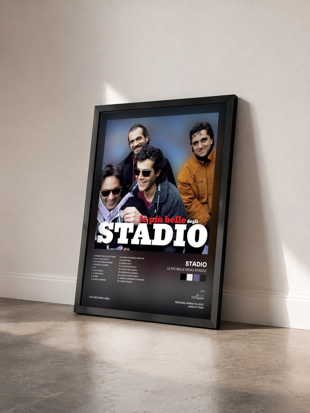 #noir Tableau de l'album Le Più Belle Degli Stadio de Stadio vu de trois quarts, cadre noir